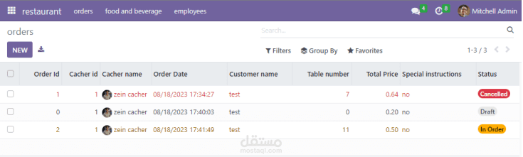 Odoo ERP System For Restaurant