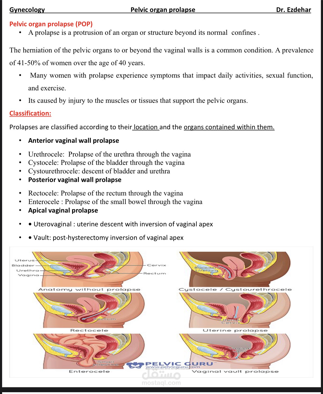 Pelvic organ prolapse
