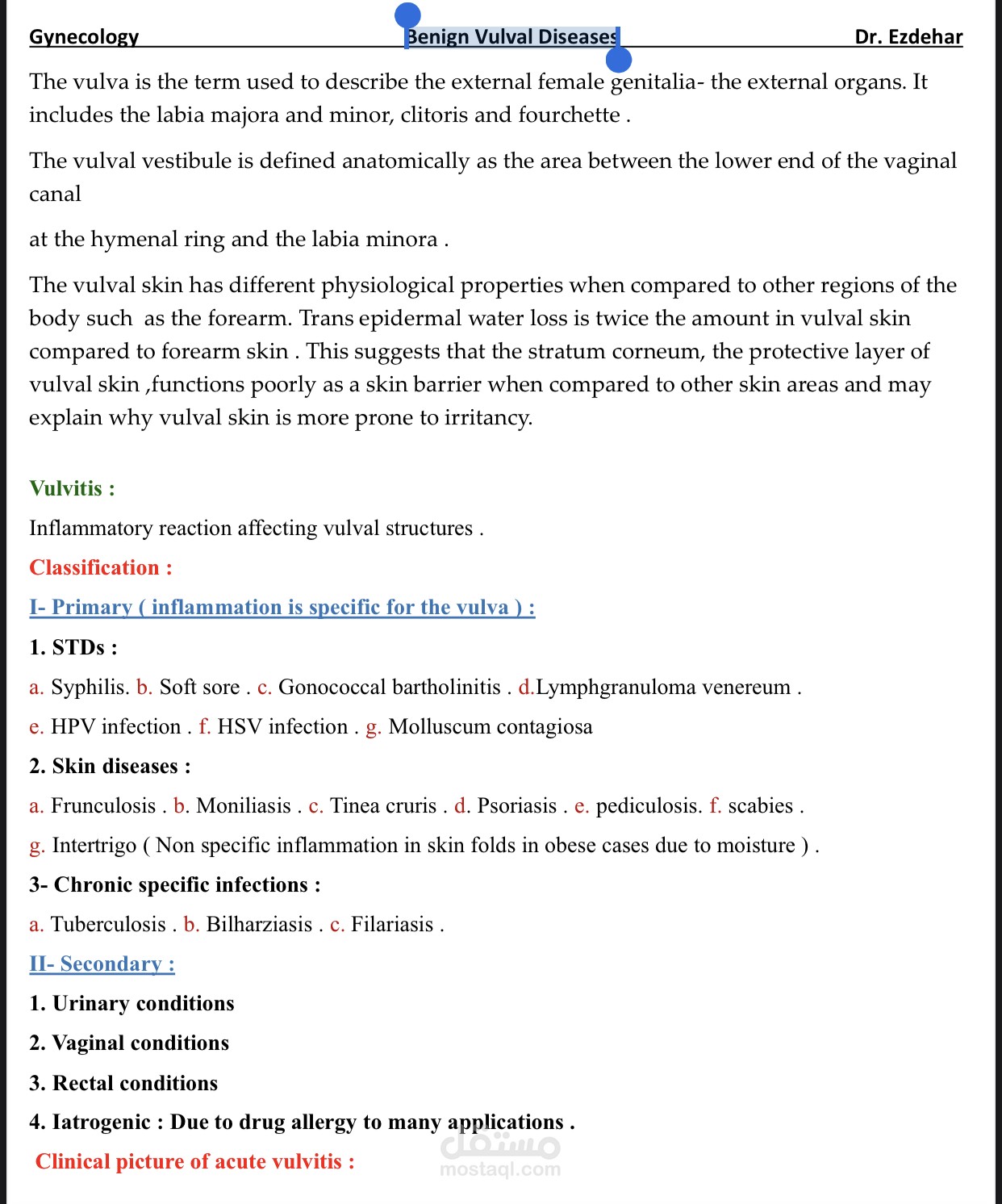 Benign Vulval Diseases