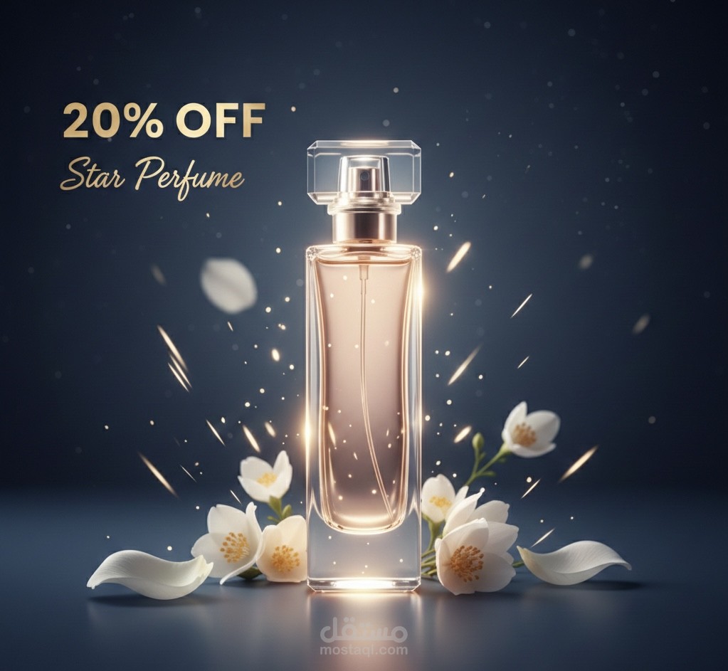 تصميم لمنتج عطور بأسم(star)