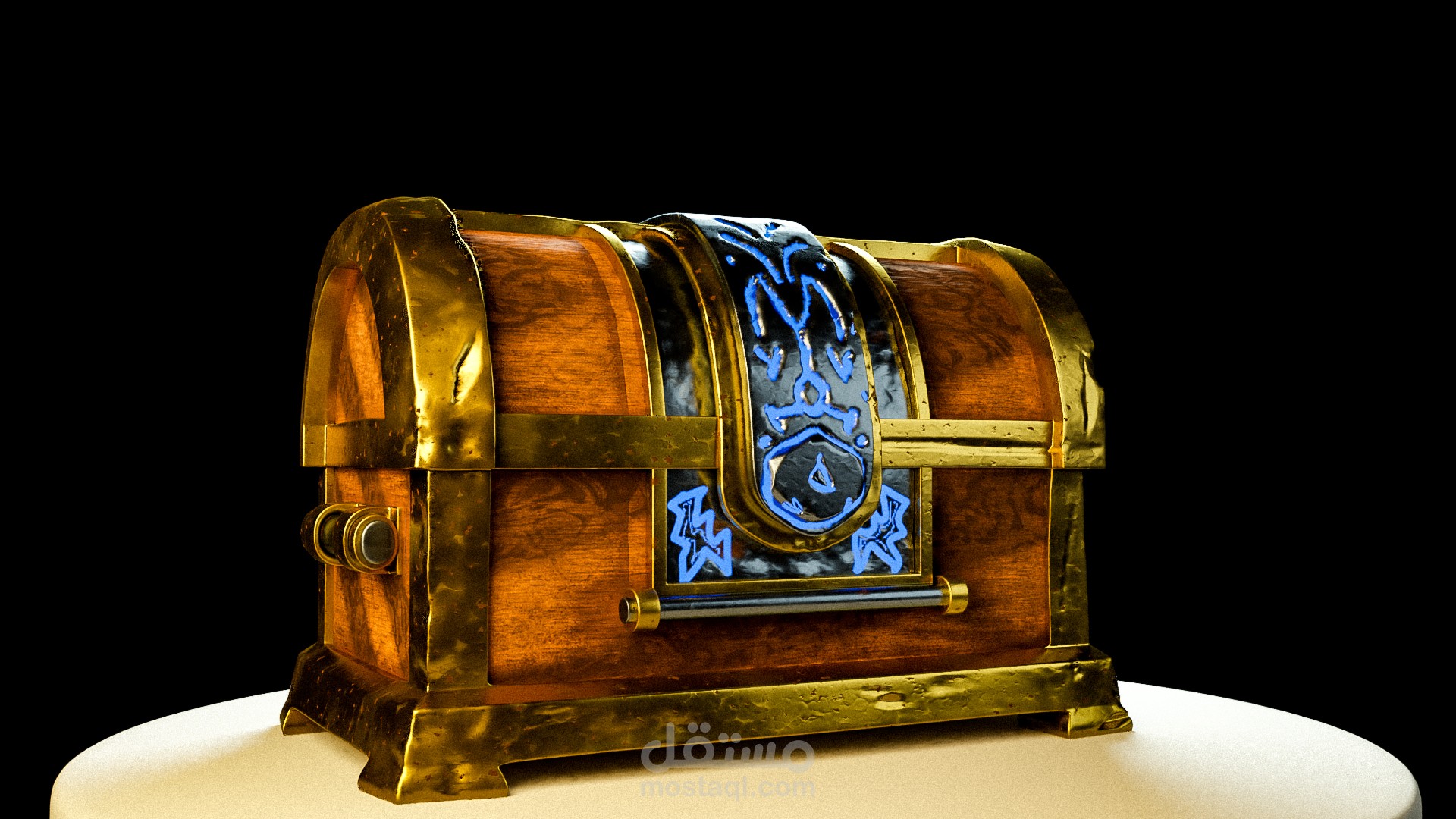 نموذج ثلاثي الابعاد لصندوق كنز كرتوني