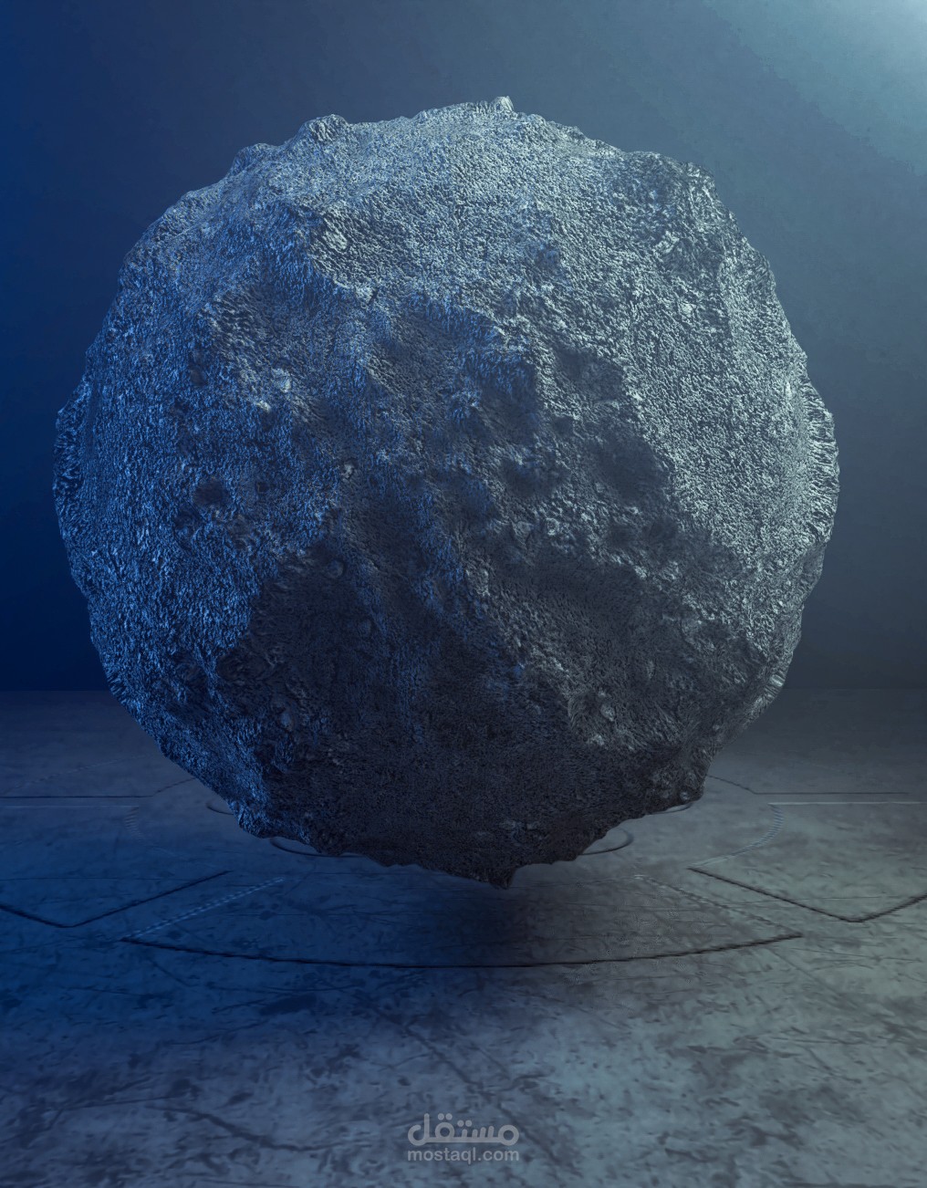 تصميم ثلاثي الابعاد لكره صخريه و زجاجيه