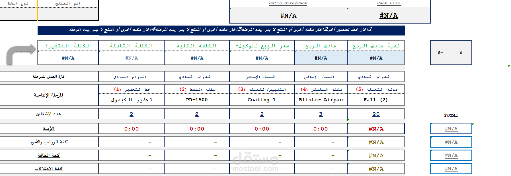 بناء نظام التكاليف وفق الاوامر الإنتاجية