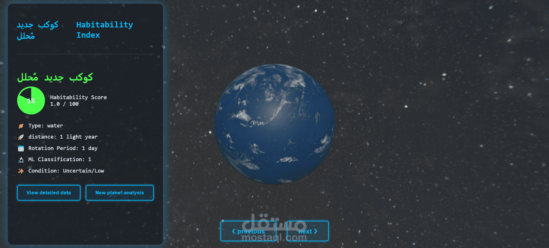 [2025 NASA Space Apps Challenge] نظام تصنيف الكواكب الخارجية التفاعلي (Laravel, Three.js)