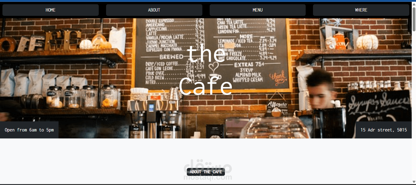 Cafe website using bootstrap