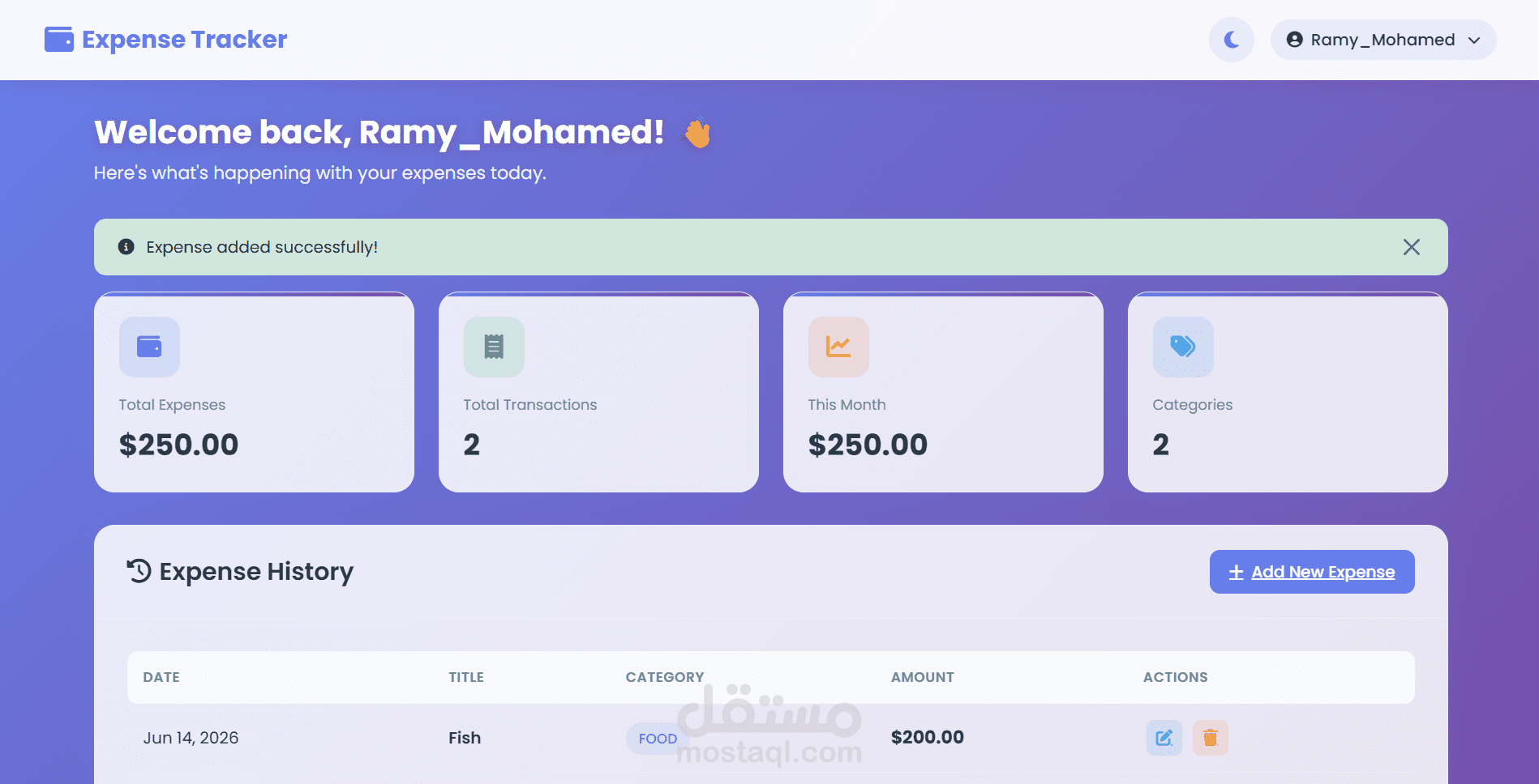 تطبيق ويب لتتبع المصروفات الشخصية - Django