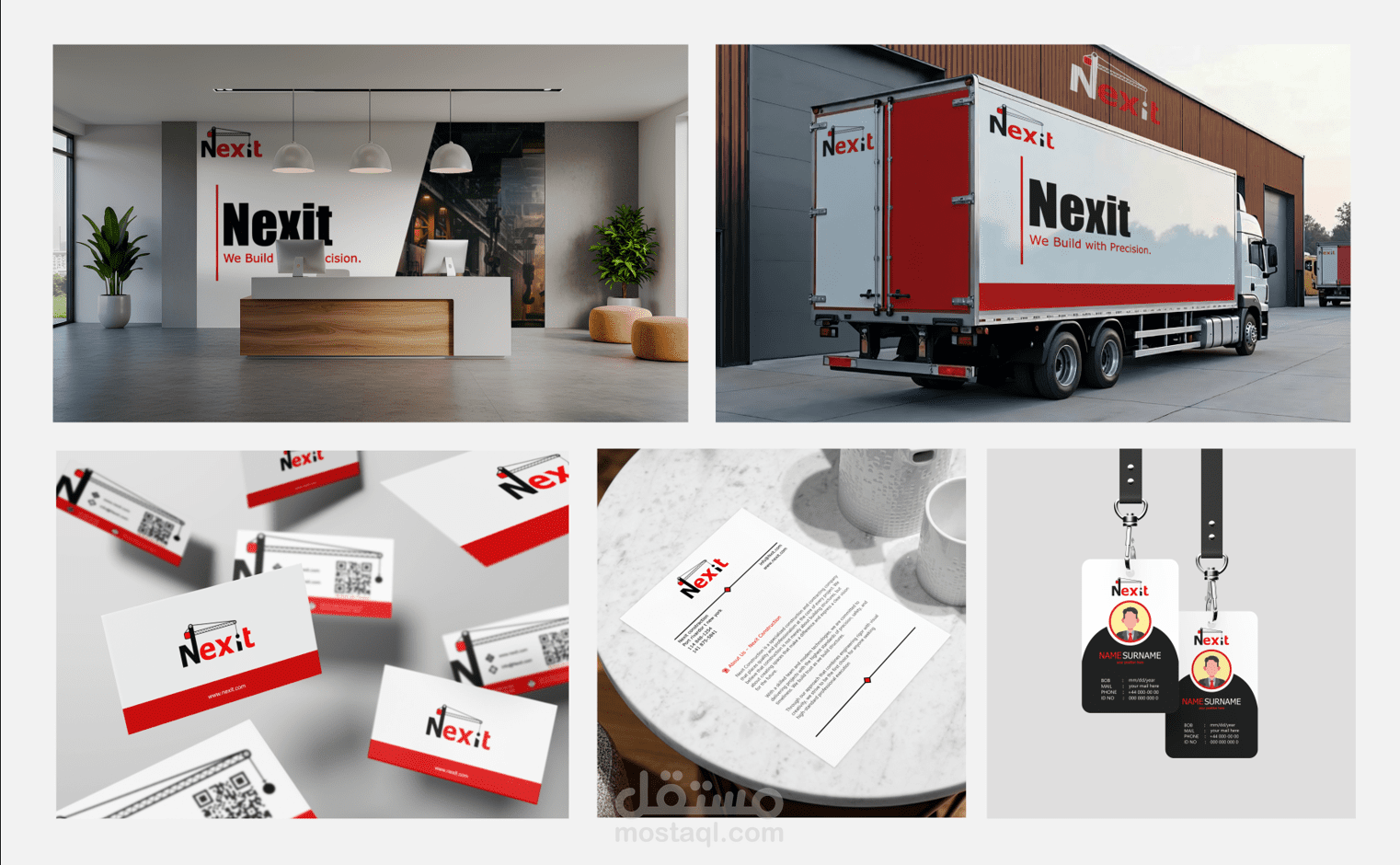 هوية بصرية تعكس القوة والاحترافية – Nexit Construction Brand Identity