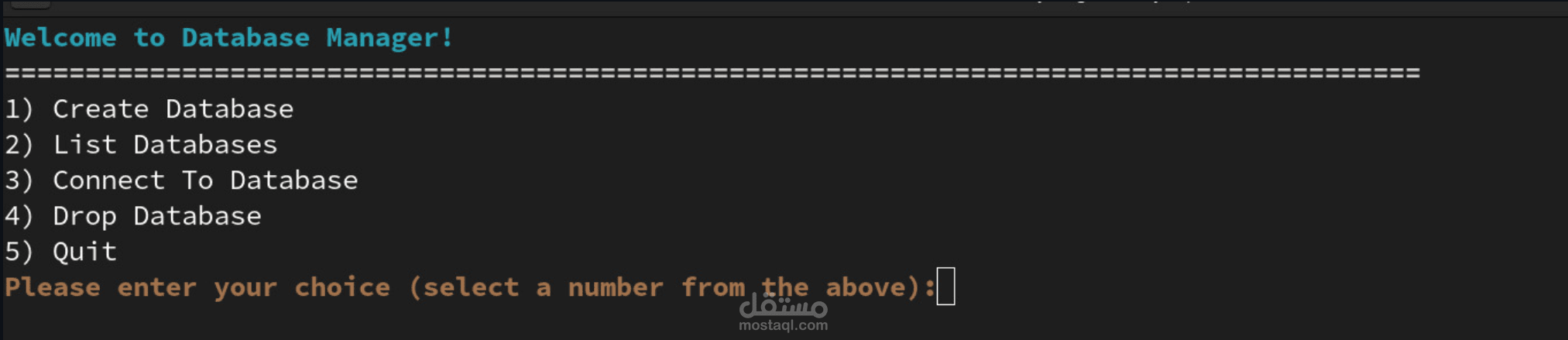Database Management System using Bash Script