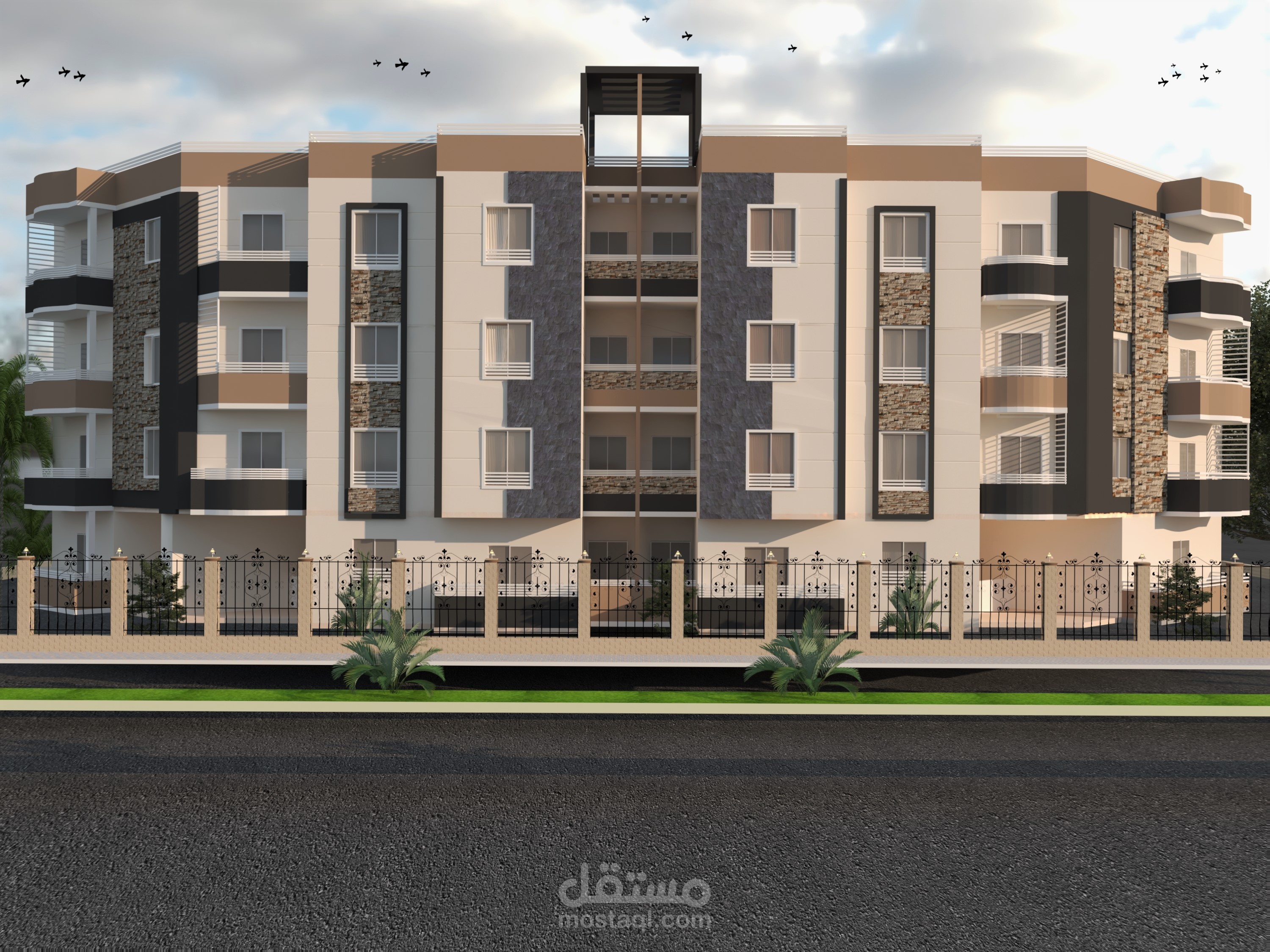 مشروع تصميم واجهة علي الطراز الحديث