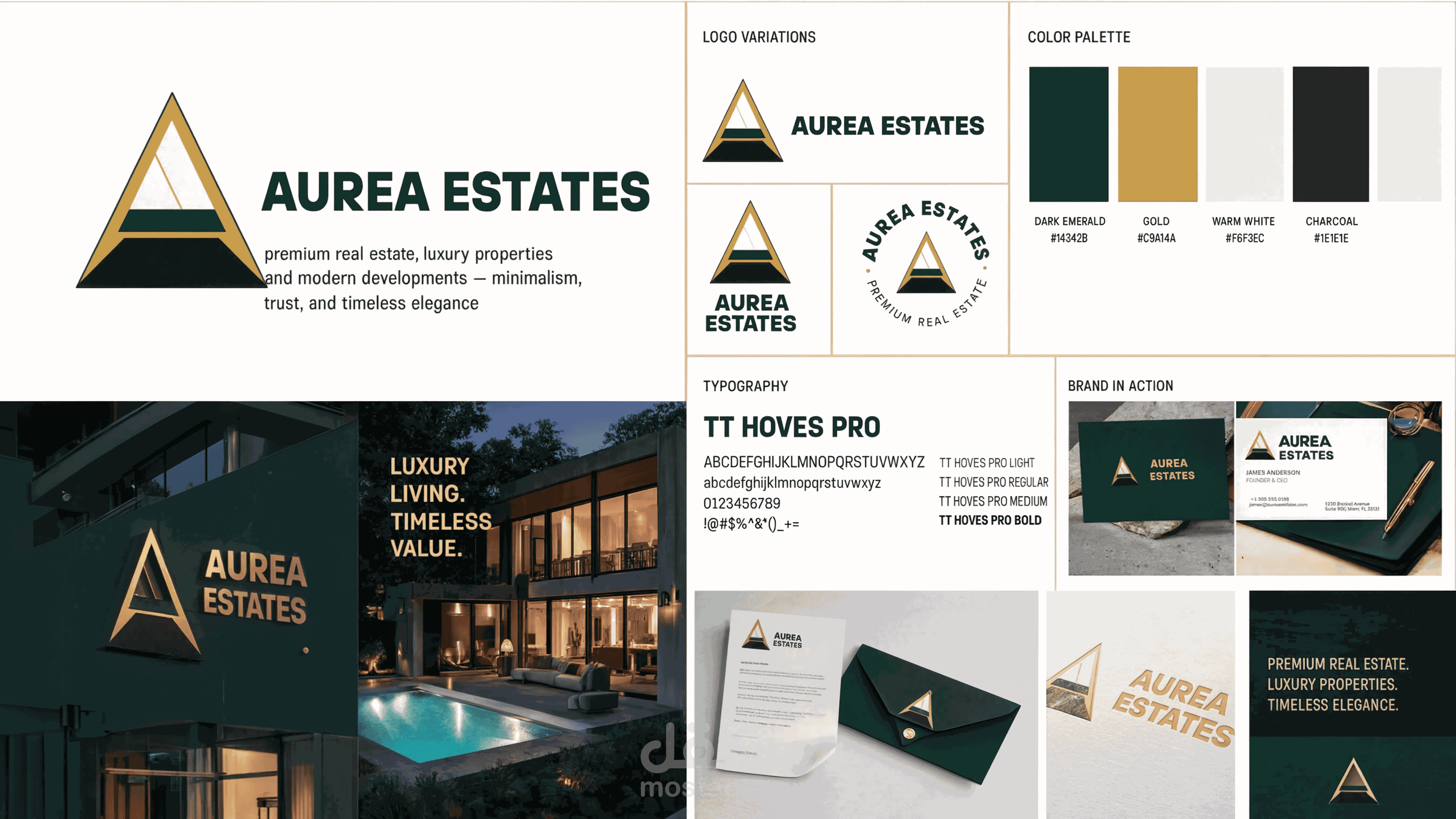 تصميم هوية بصرية فاخرة لشركة عقارية AUREA