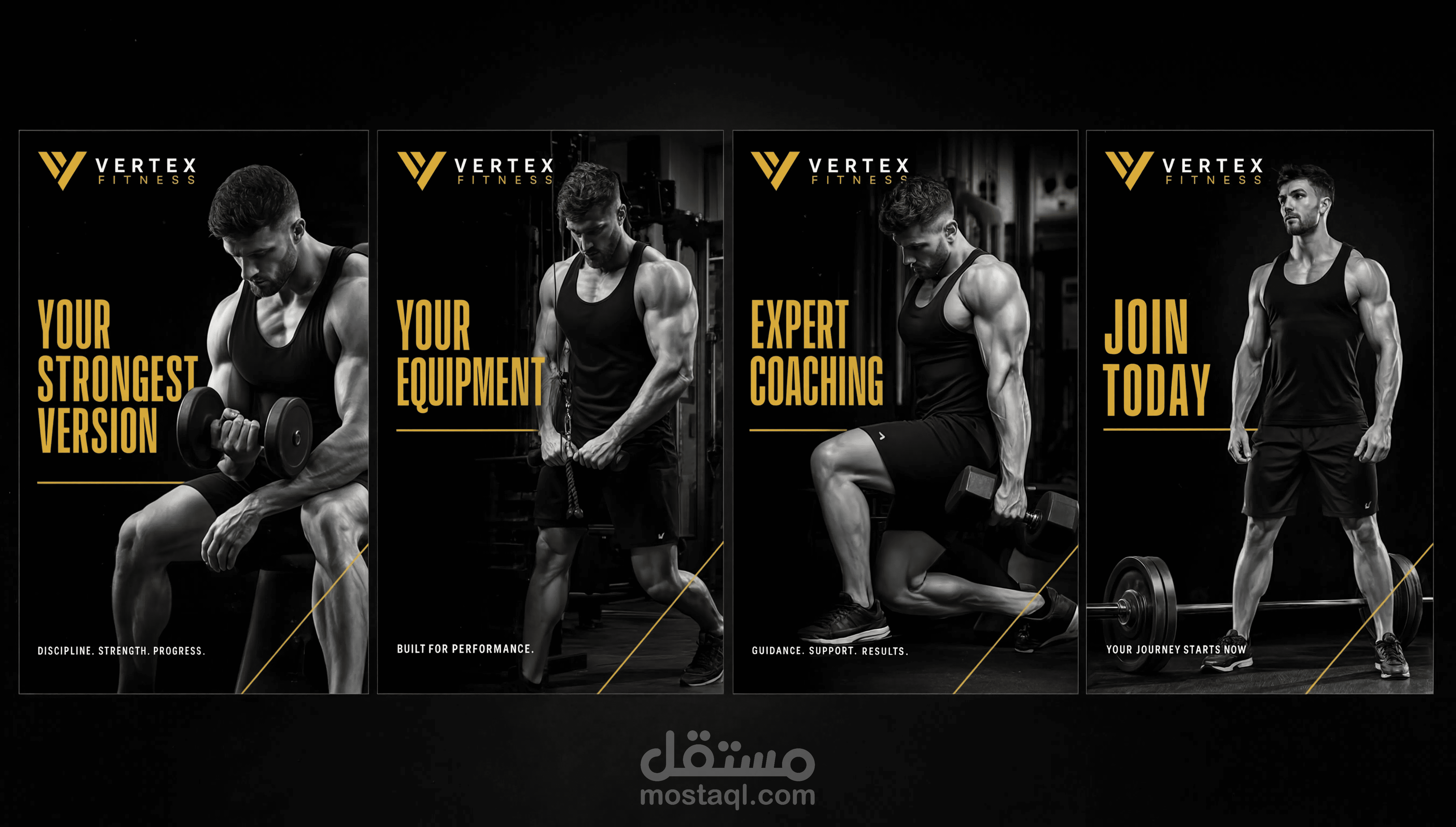 تصميم حملة سوشيال ميديا احترافية لنادٍ رياضي (VERTEX FITNESS)