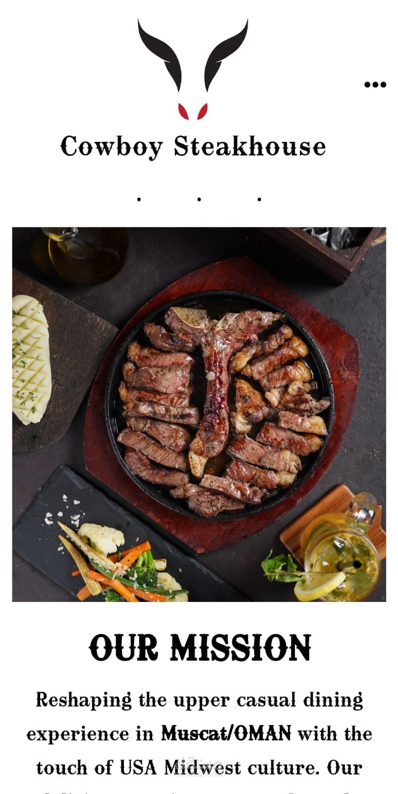 موقع الكتروني لسلسة مطاعم cowboy-steakhouse.com