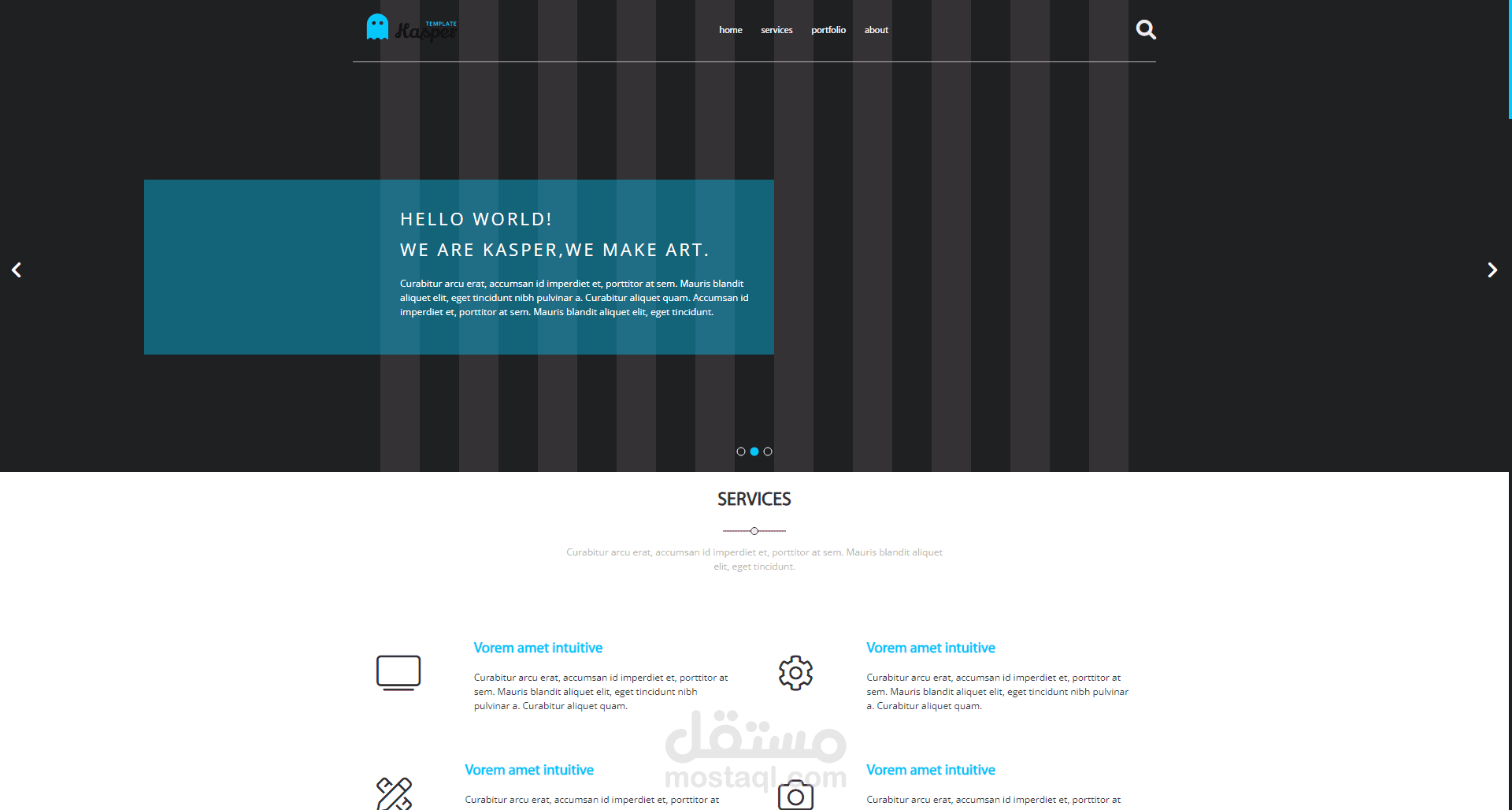 Kasper - قالب إبداعي من صفحة واحدة