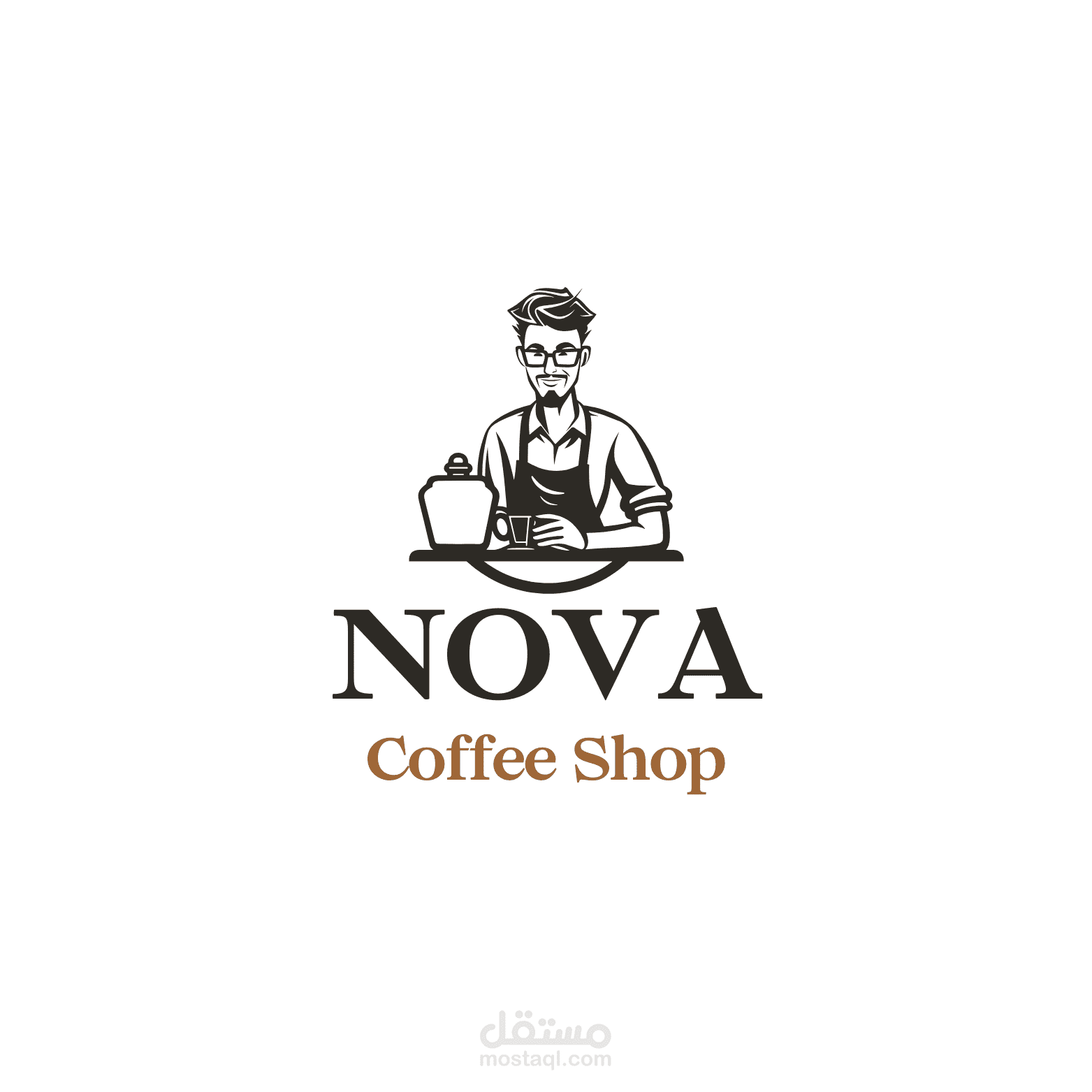 تصميم لوجو احترافي لمقهى – NOVA Coffee Shop