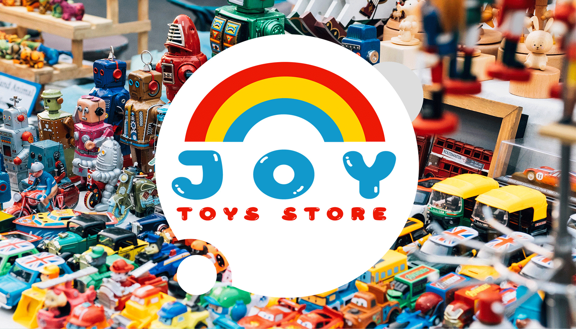 تصميم هويه تجاريه عن متجر للألعاب يسمى “JOY TOY STORE”