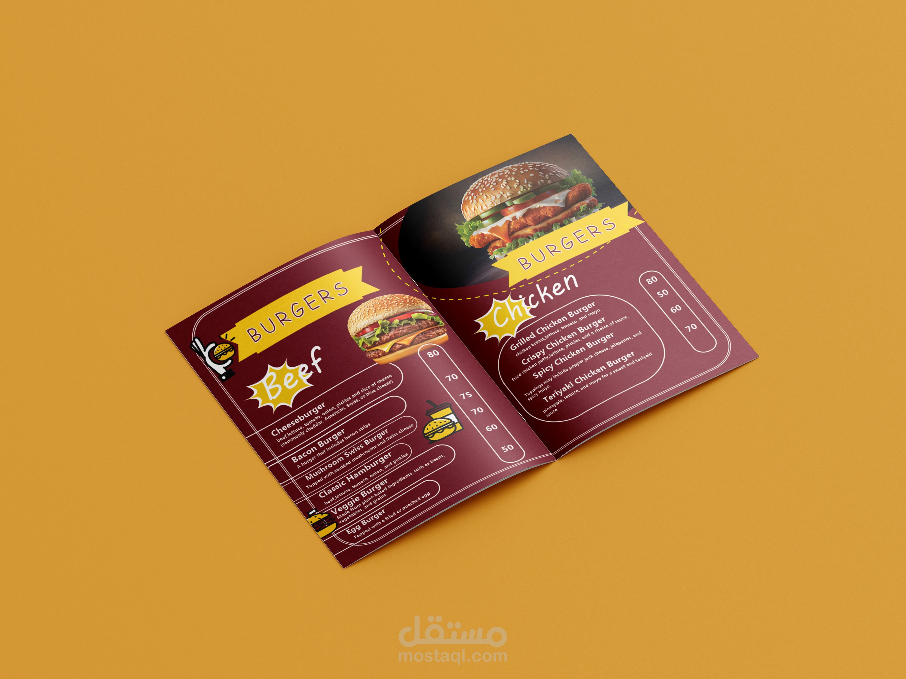 منيو لمطعم  SiZZle&swirls