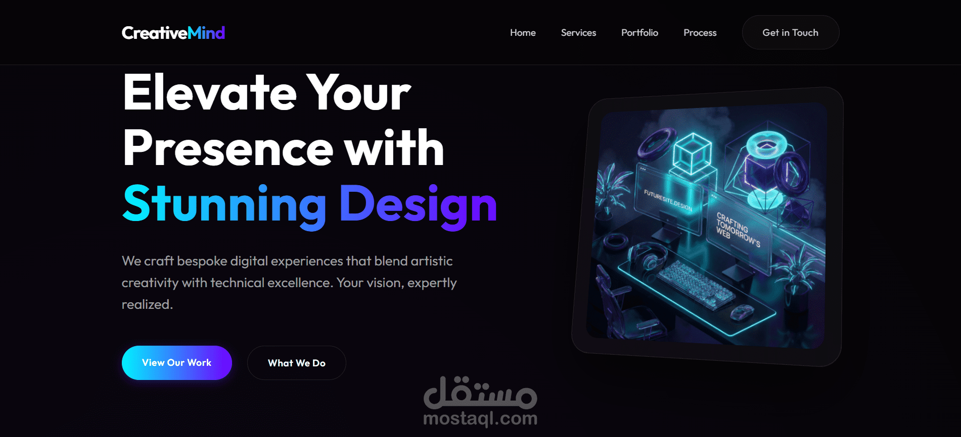 Landing Page لشركة تصميم – CreativeMind