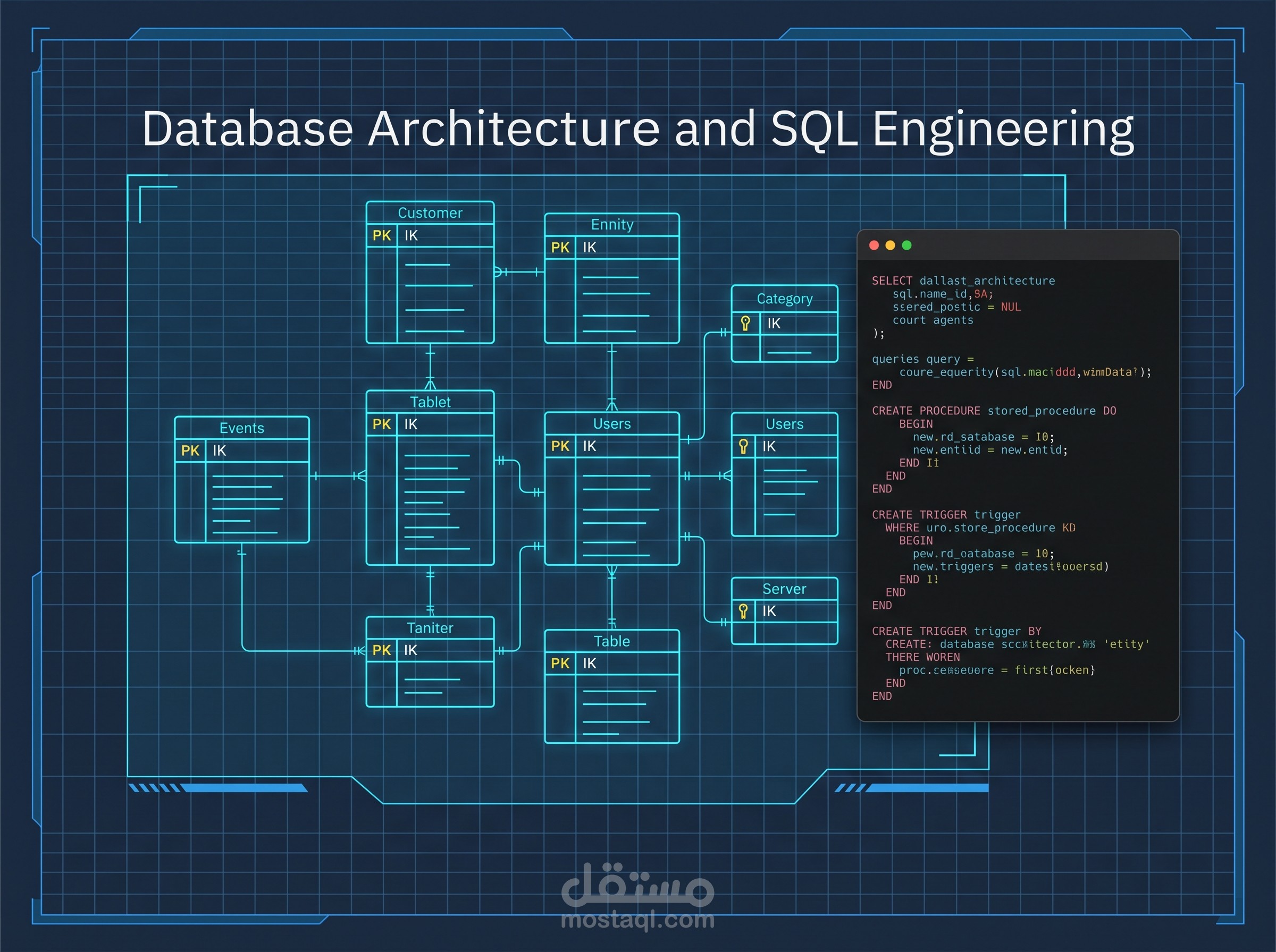 تصميم وهيكلة قواعد بيانات SQL احترافية (تحليل، ERD، وكتابة Scrips)