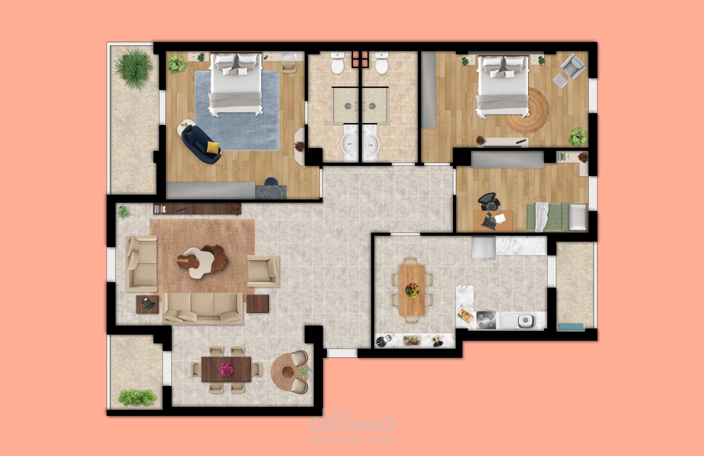 إظهار المخططات المعمارية 2D