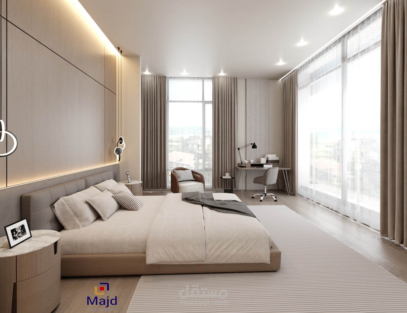 تصميم غرفة نوم ماستر حديثة