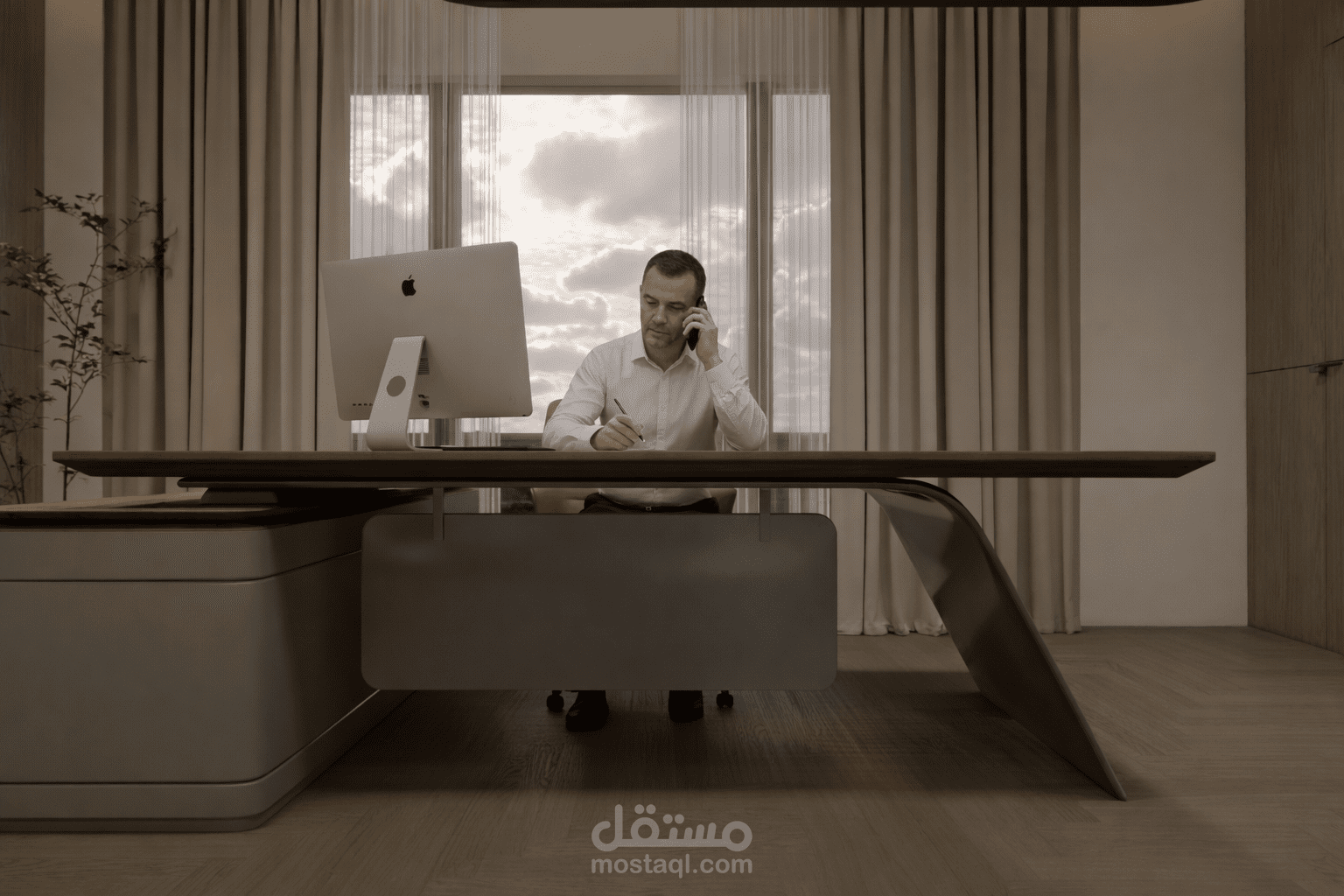 مكتب إدارة معاصر بخطوط أنيقة