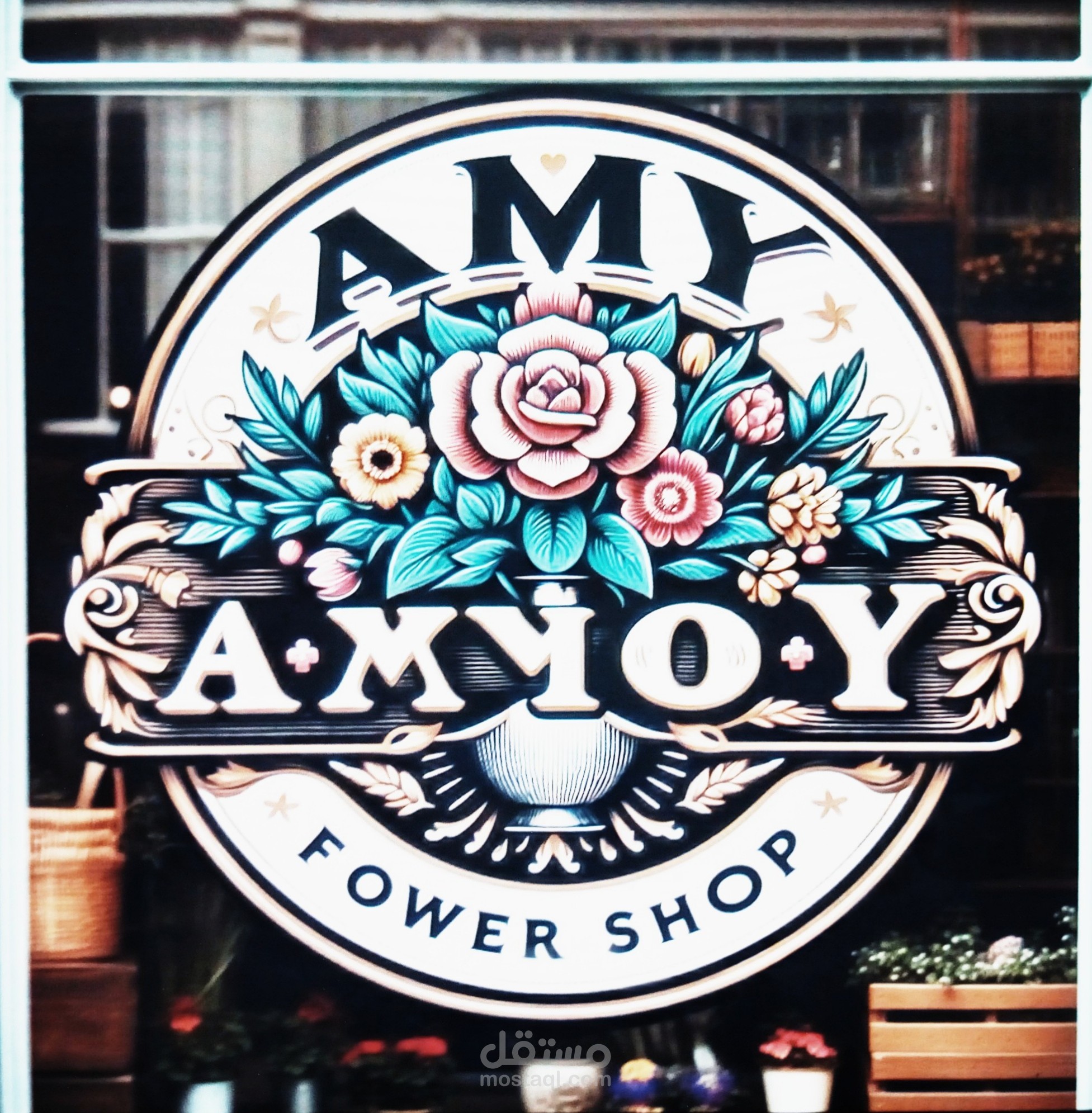 Designed logo My friend has a flower shop.