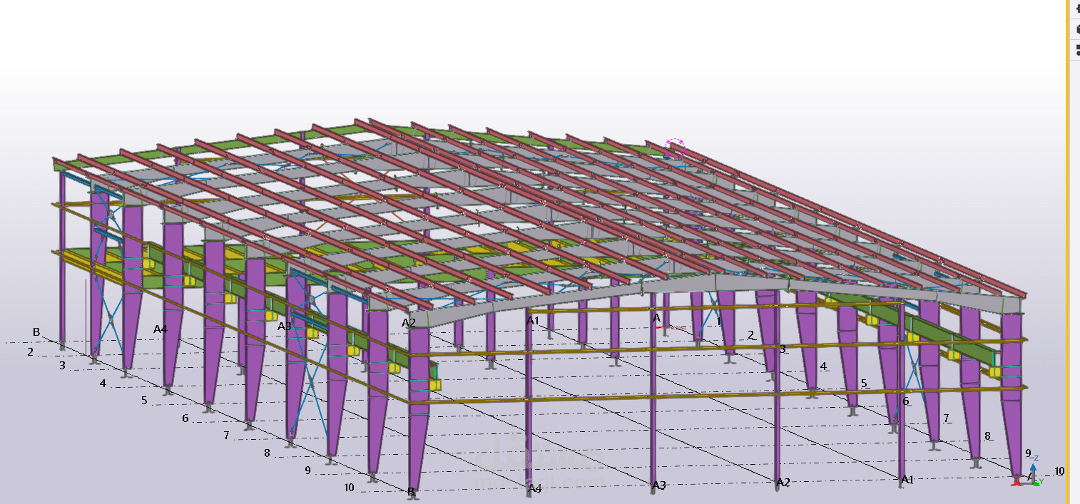 PEB project with area =(85*90)m^2