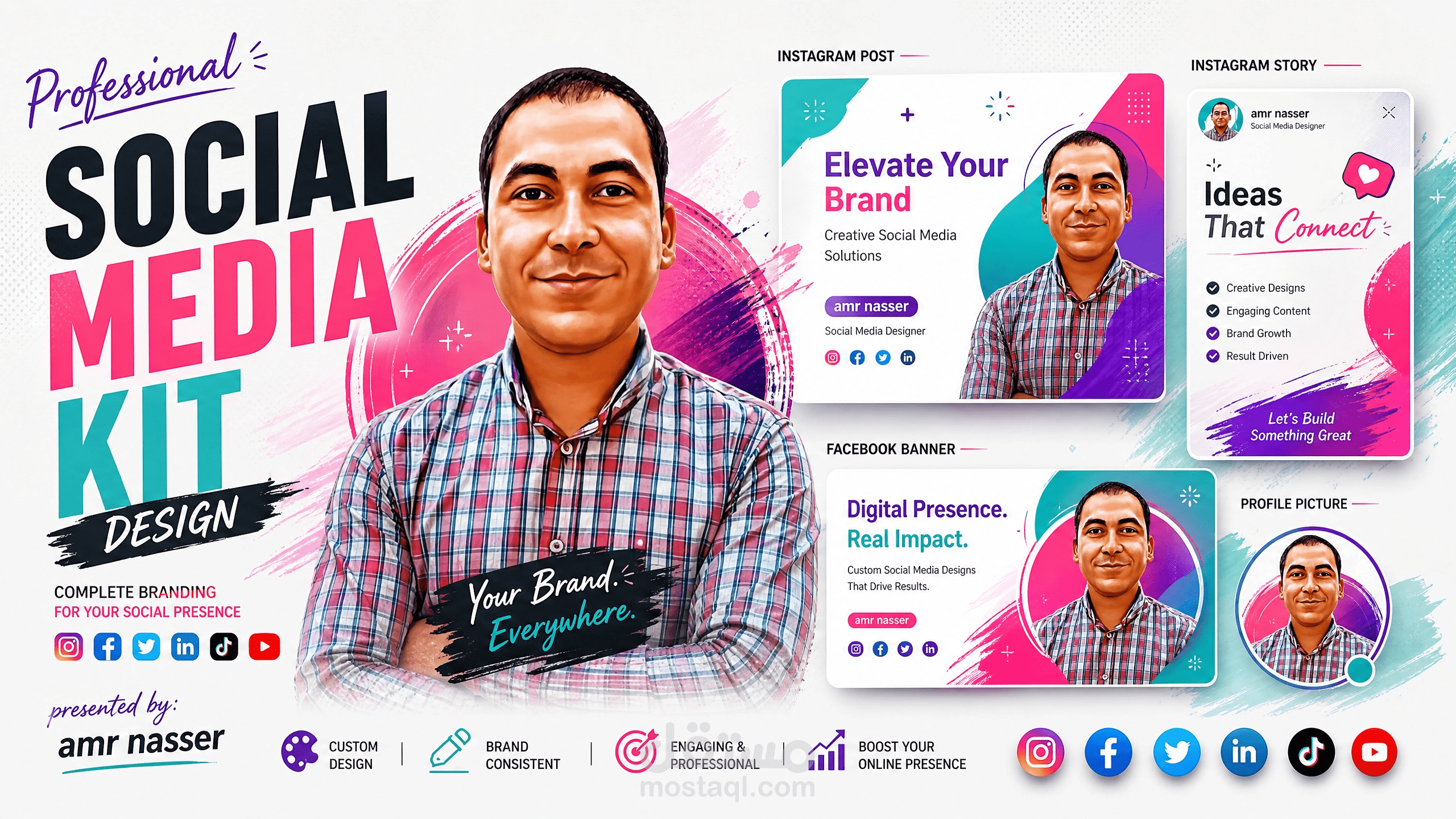 تصميم وتعديل الصور والأغلفة والبوسترات (تصميمات سوشيال ميديا)