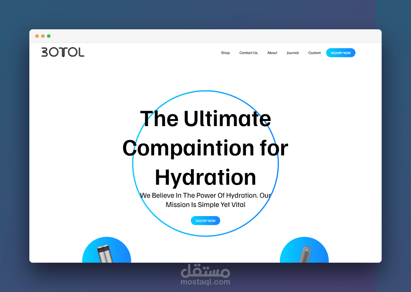 تصميم وتطوير صفحة هبوط تفاعلية ومتجاوبة (Botol Landing Page).