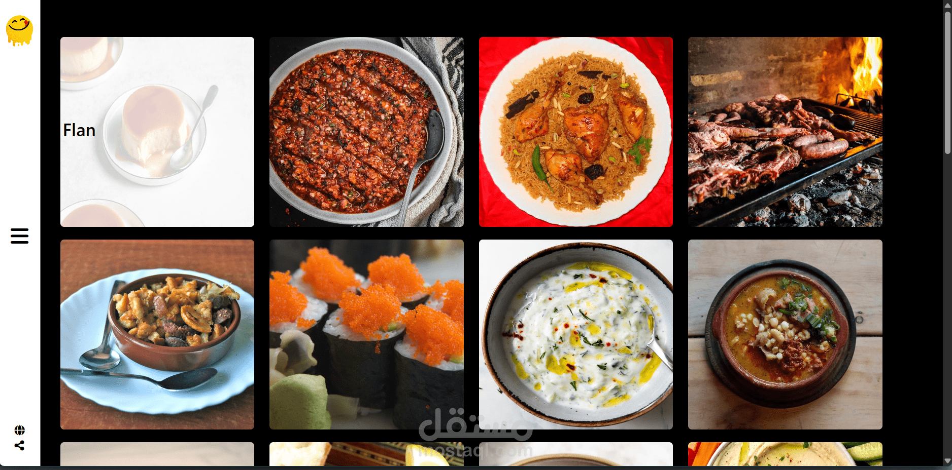 Yummy Web Application using html + CSS + JS