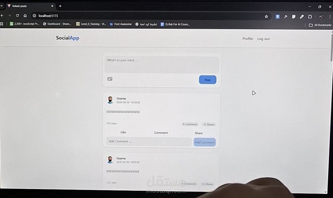 Social Media Web Application using React