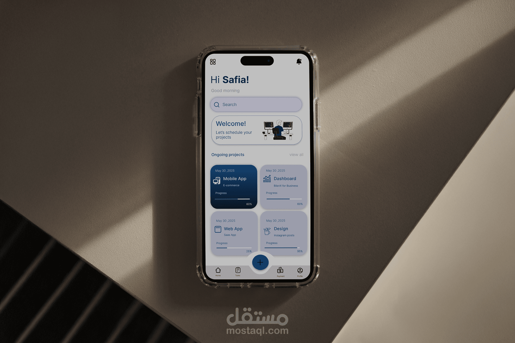 تصميم واجهة وتجربة مستخدم لتطبيق Projex