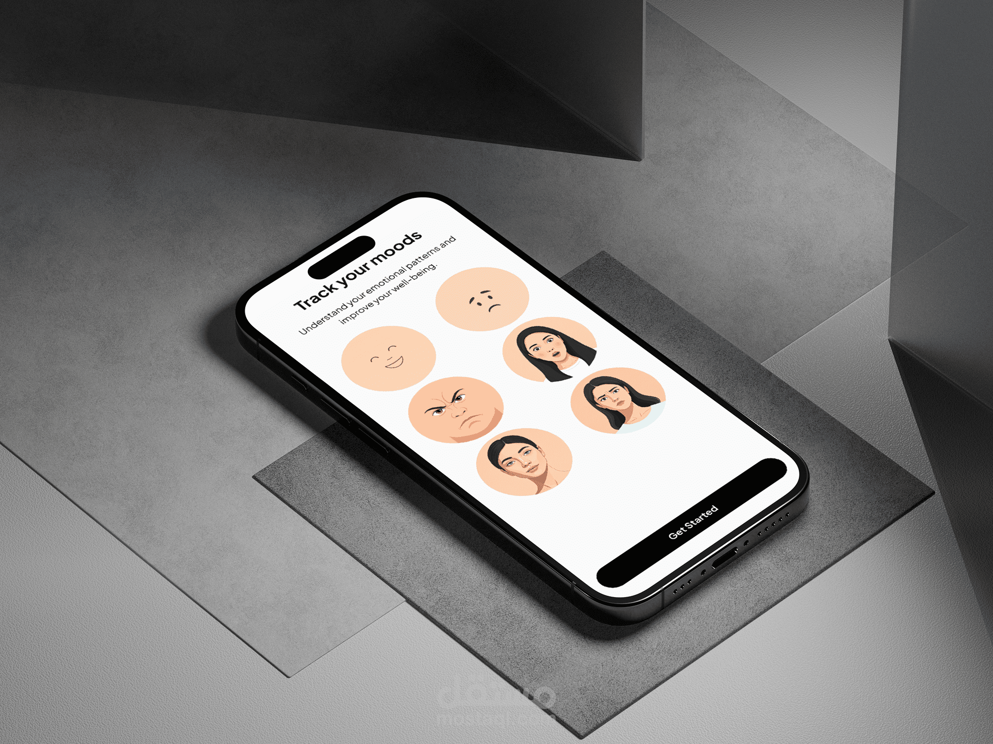تصميم واجهات تطبيق DailyMood – لتتبع المزاج اليومي
