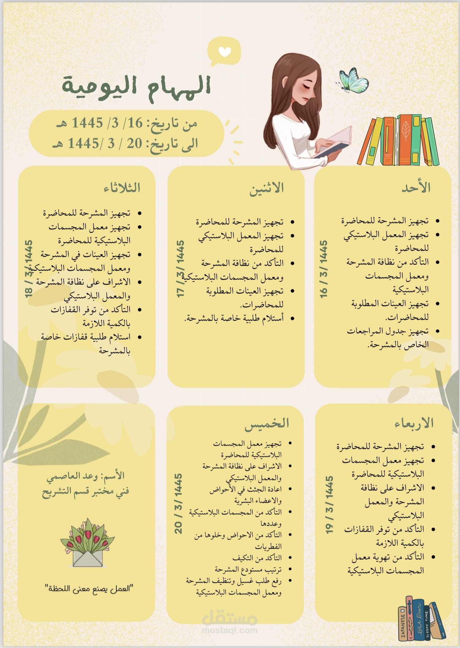 تقرير للأعمال اليومية