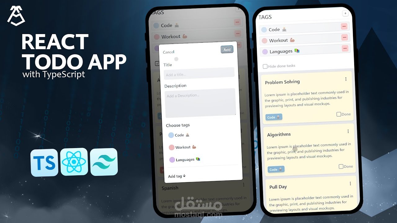 React Todo app using TypeScript with React Context and Tailwind