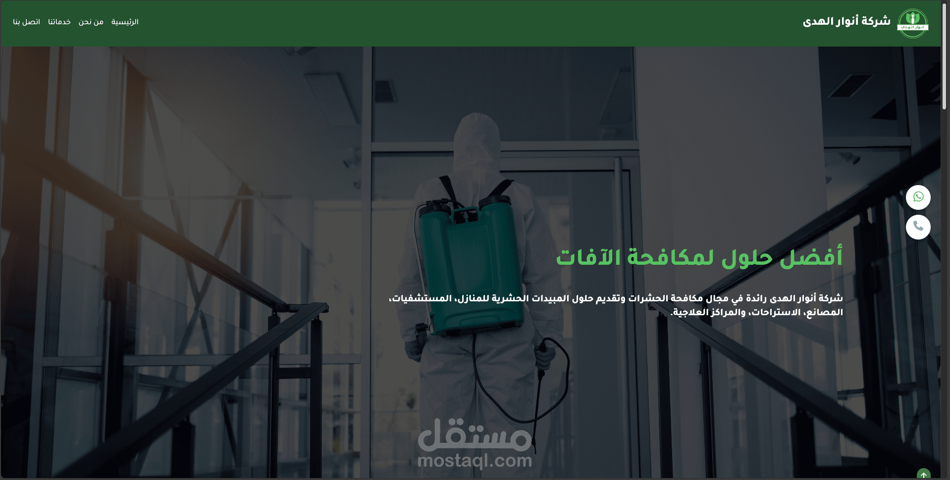 موقع لشركة مكافحة المبيدات الحشرية