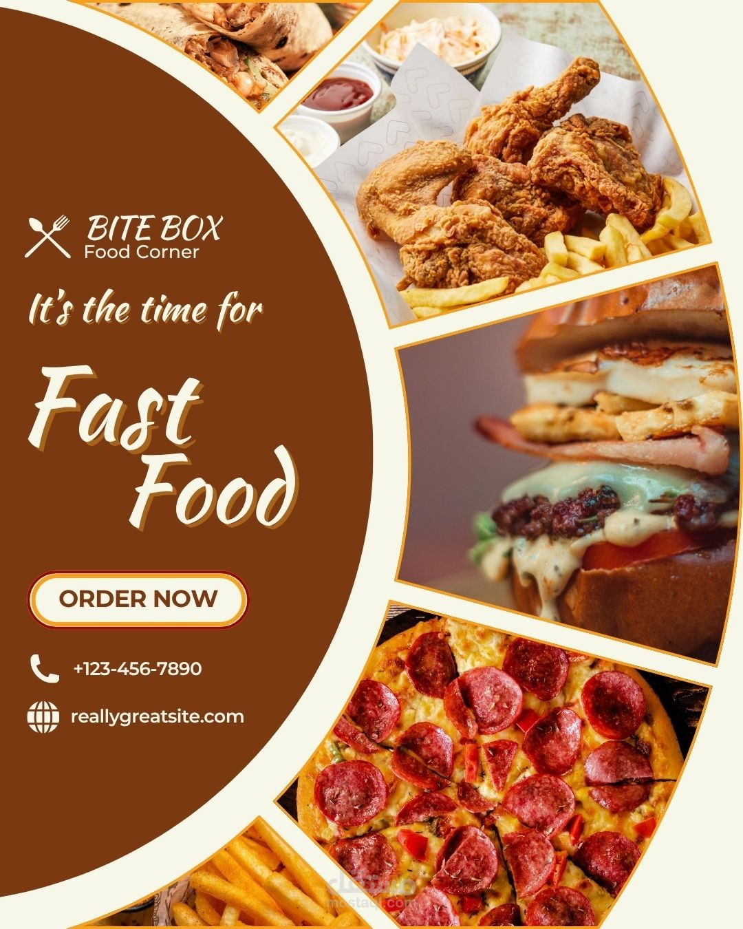 بوستر إعلاني لمنتجات طعام سريع
