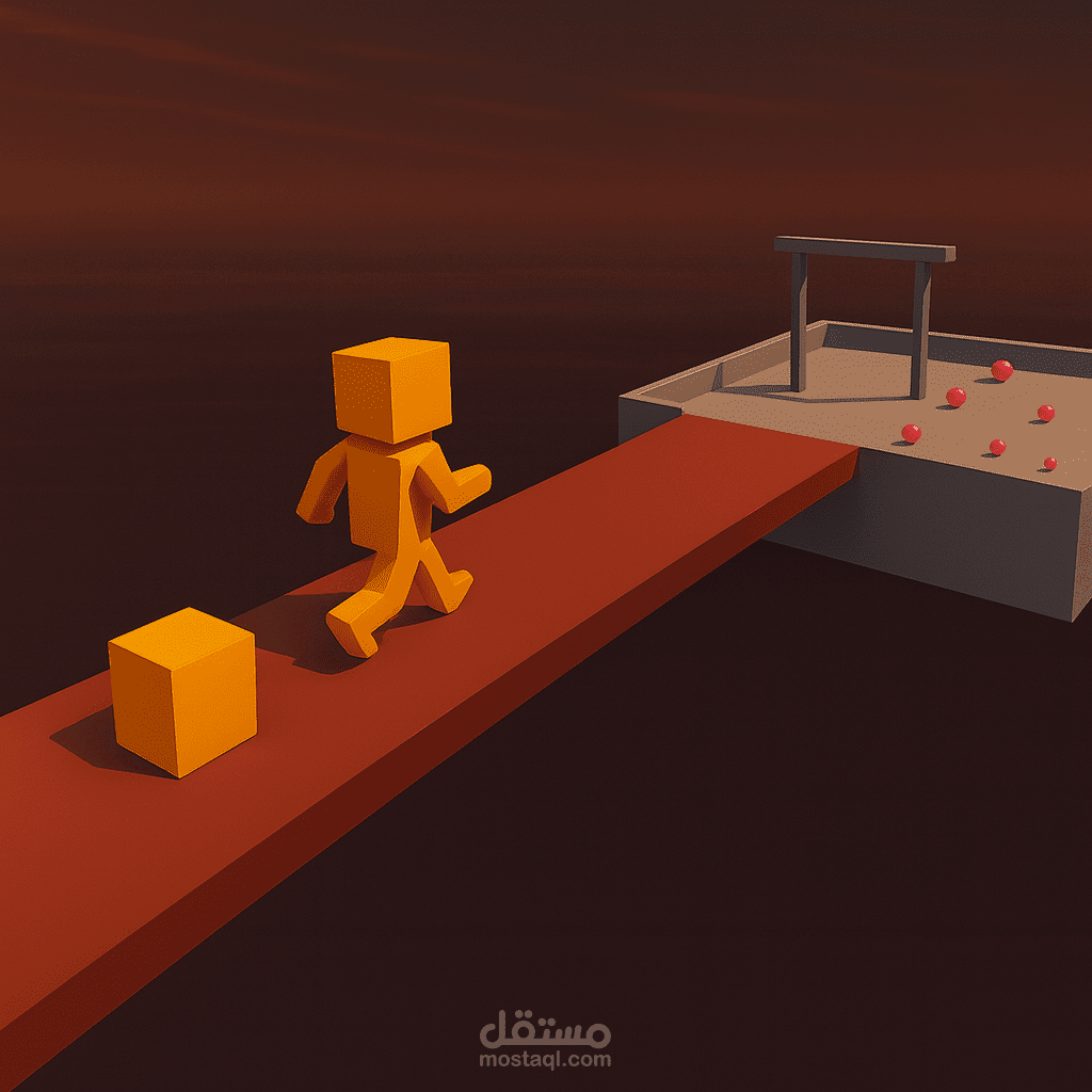 نموذج تجريبي للعبة منطقية بتبديل بين بيئة ثنائية وثلاثية الأبعاد في Unity