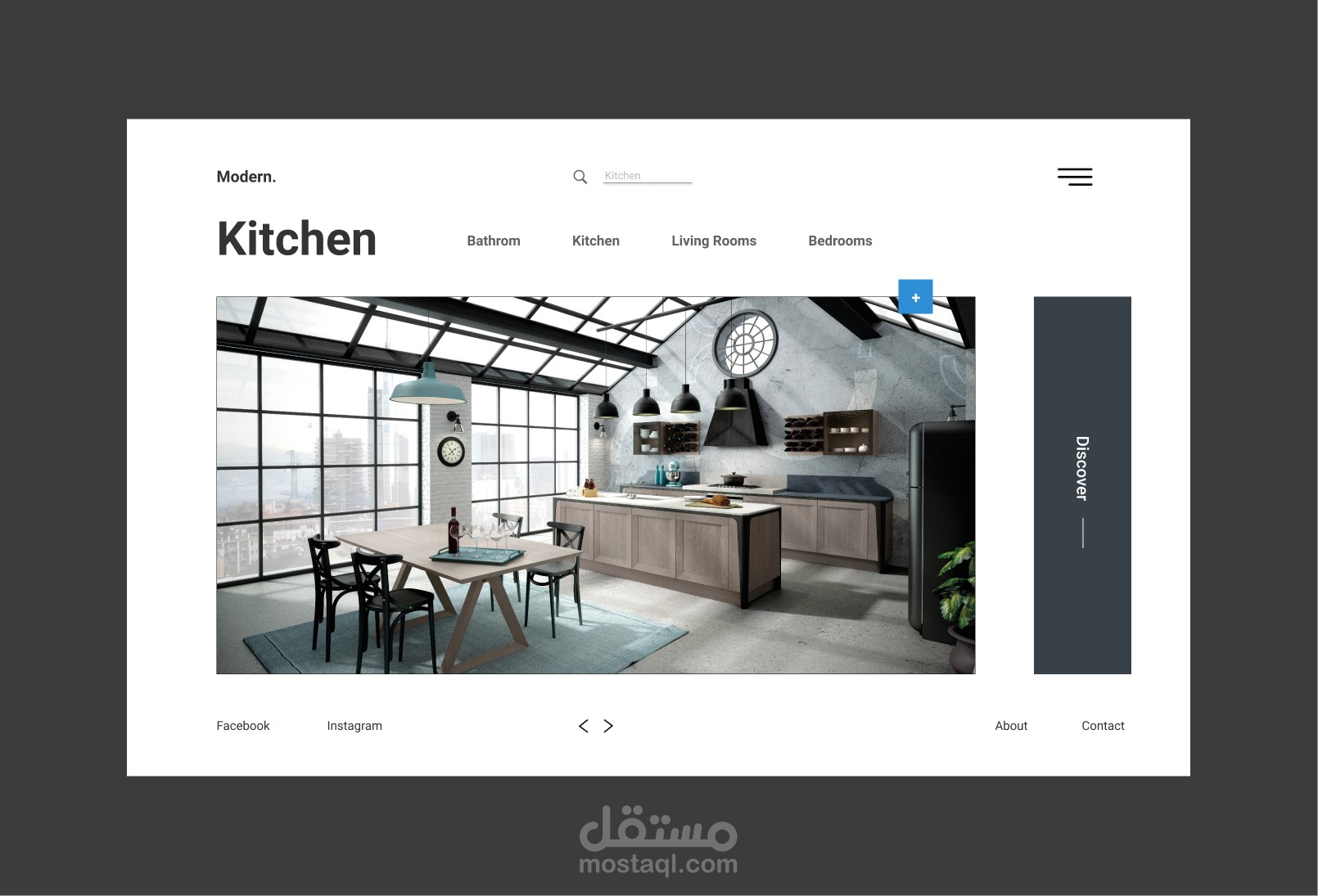 Kitchen landing page