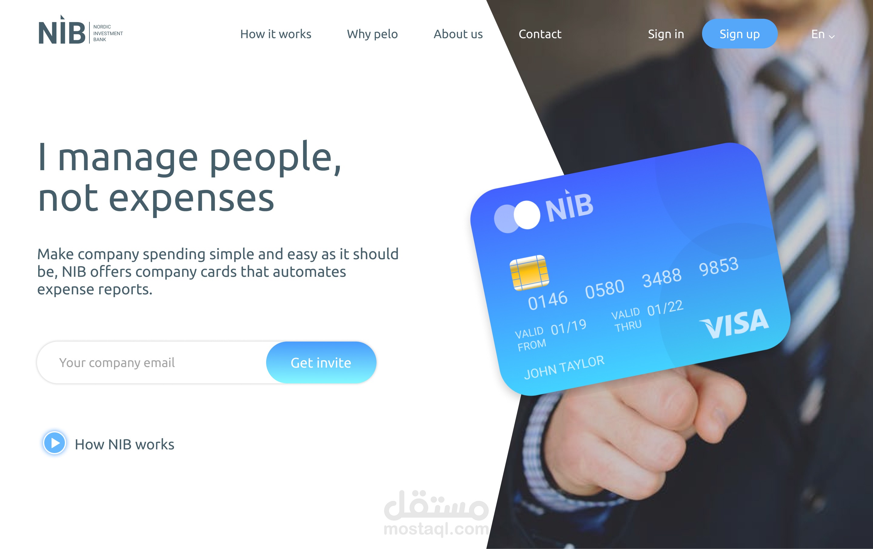 NIB Bank Landing Page