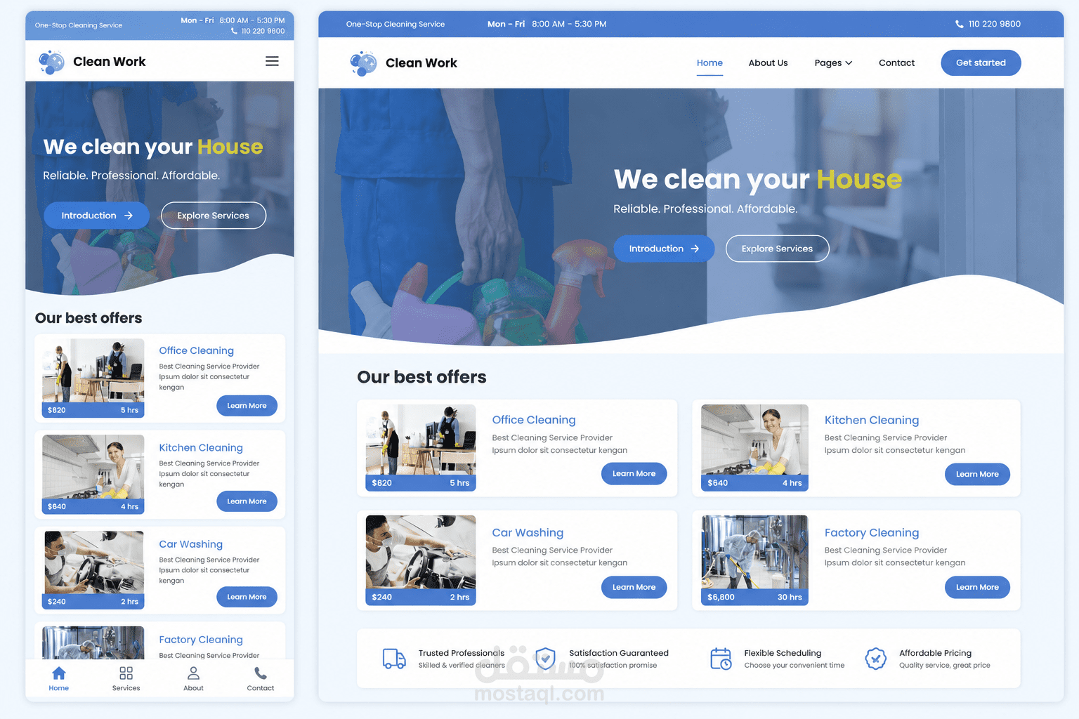 منصة حجز خدمات التنظيف - AK Cleaning