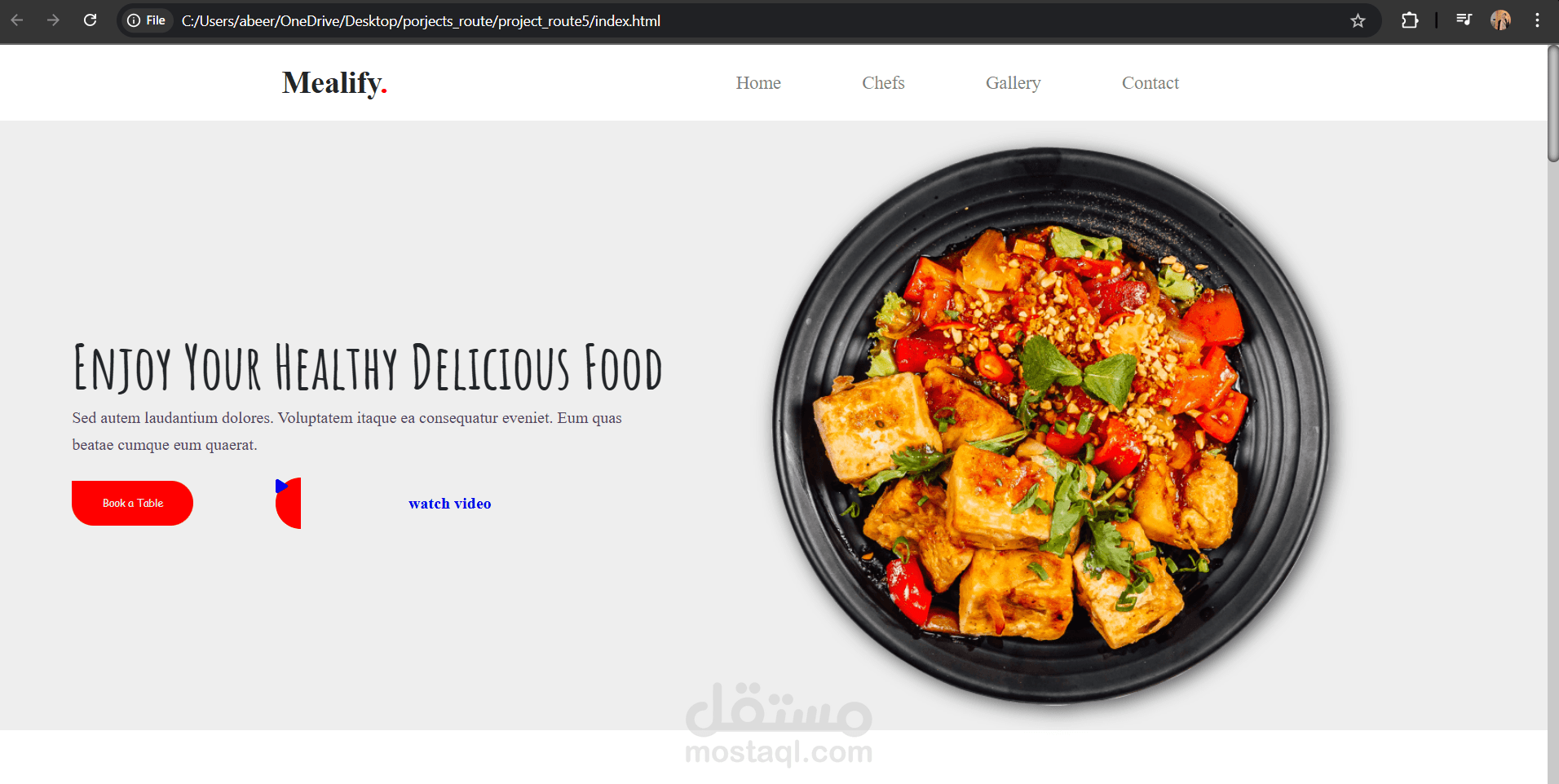 website Mealify