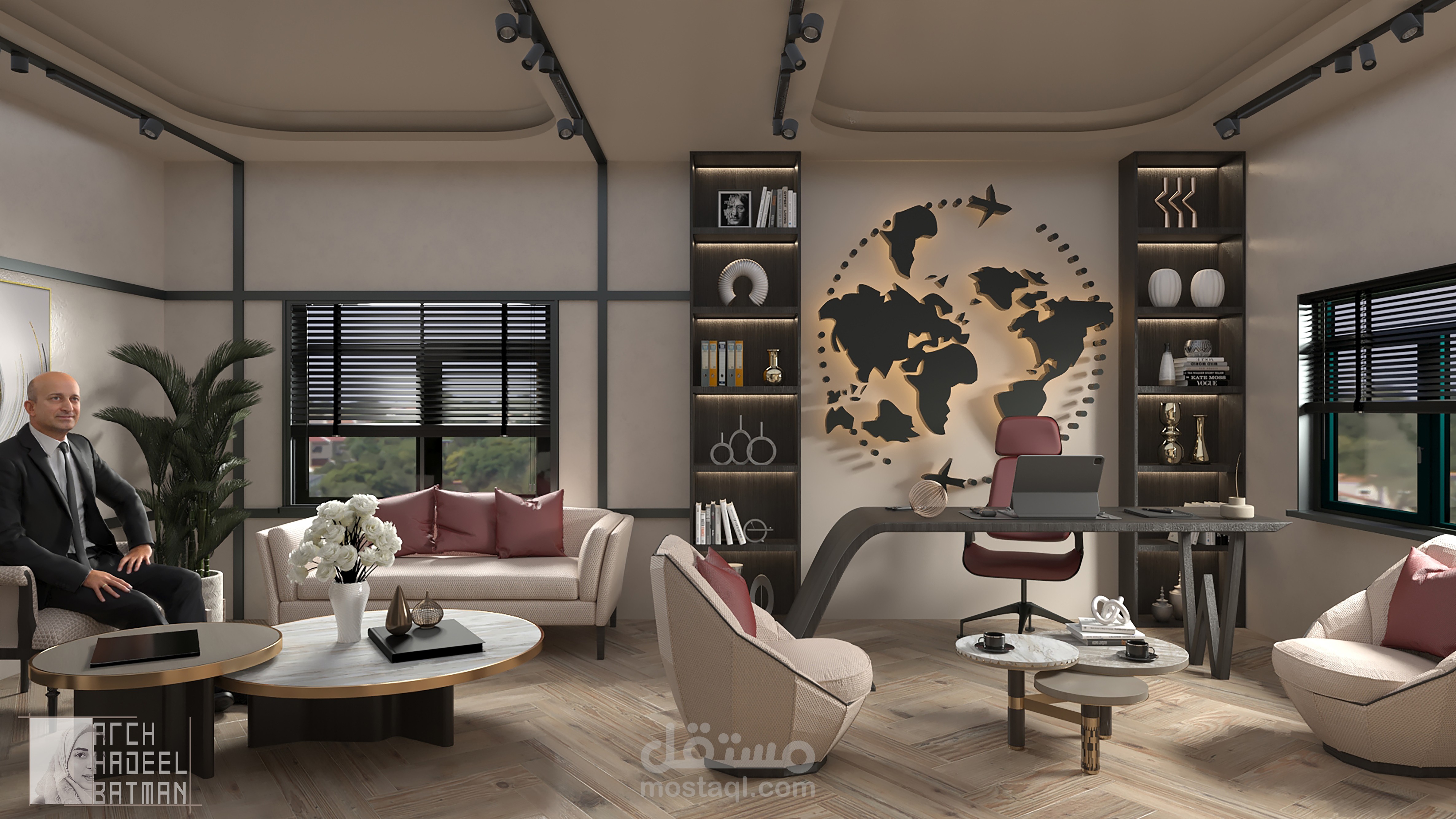تصميم مكتب اداري لشركة طيران