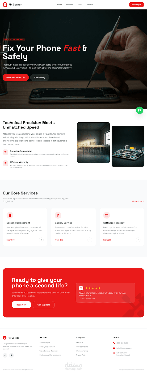 Fix Corner | Phone Repair Service Landing Page