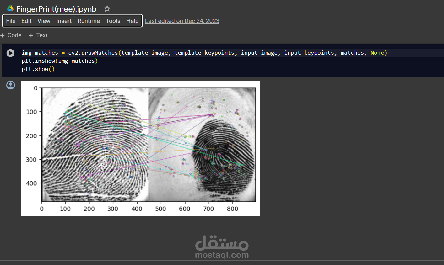 التعرف ببصمة الاصابع(FingerPrint Recognition)