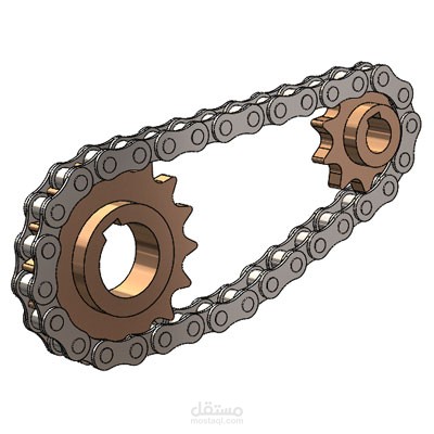 تصميم نظام Chain & Sprocket احترافي باستخدام SolidWorks بدقة عالية