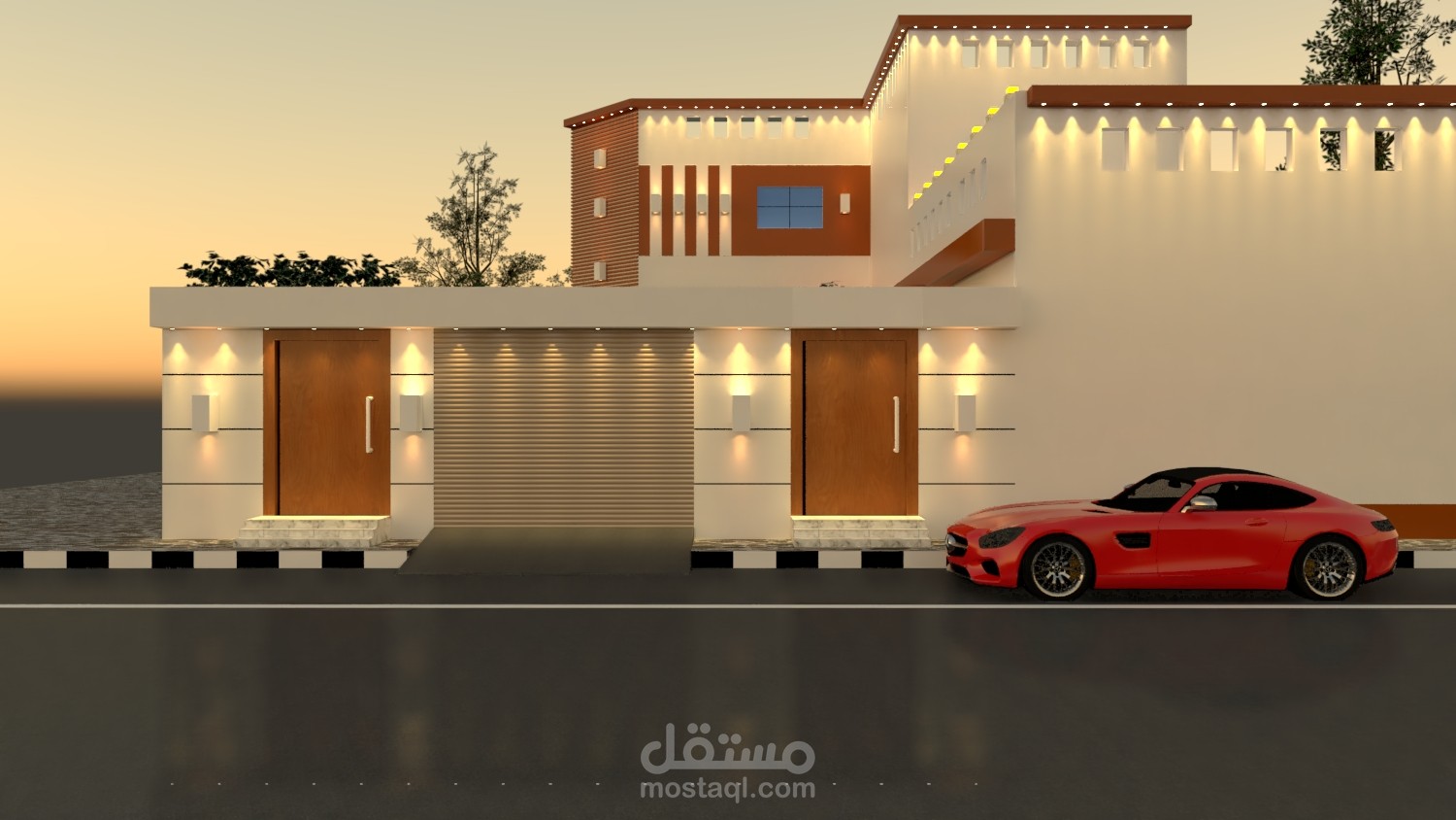 تصميم فله مع استراحه خارجية من اعمالي