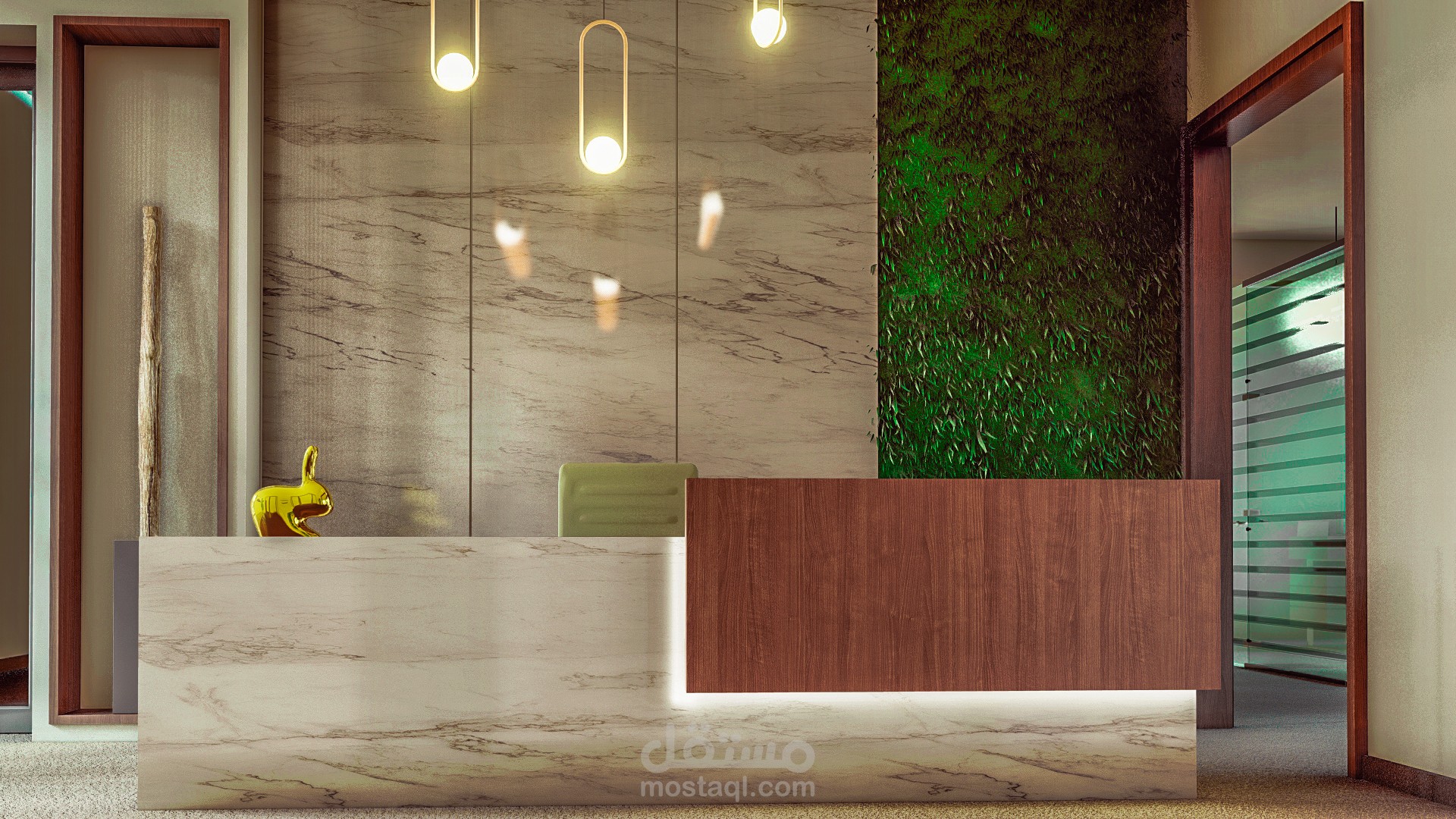 ديكور صالة استقبال ومكتب مدير