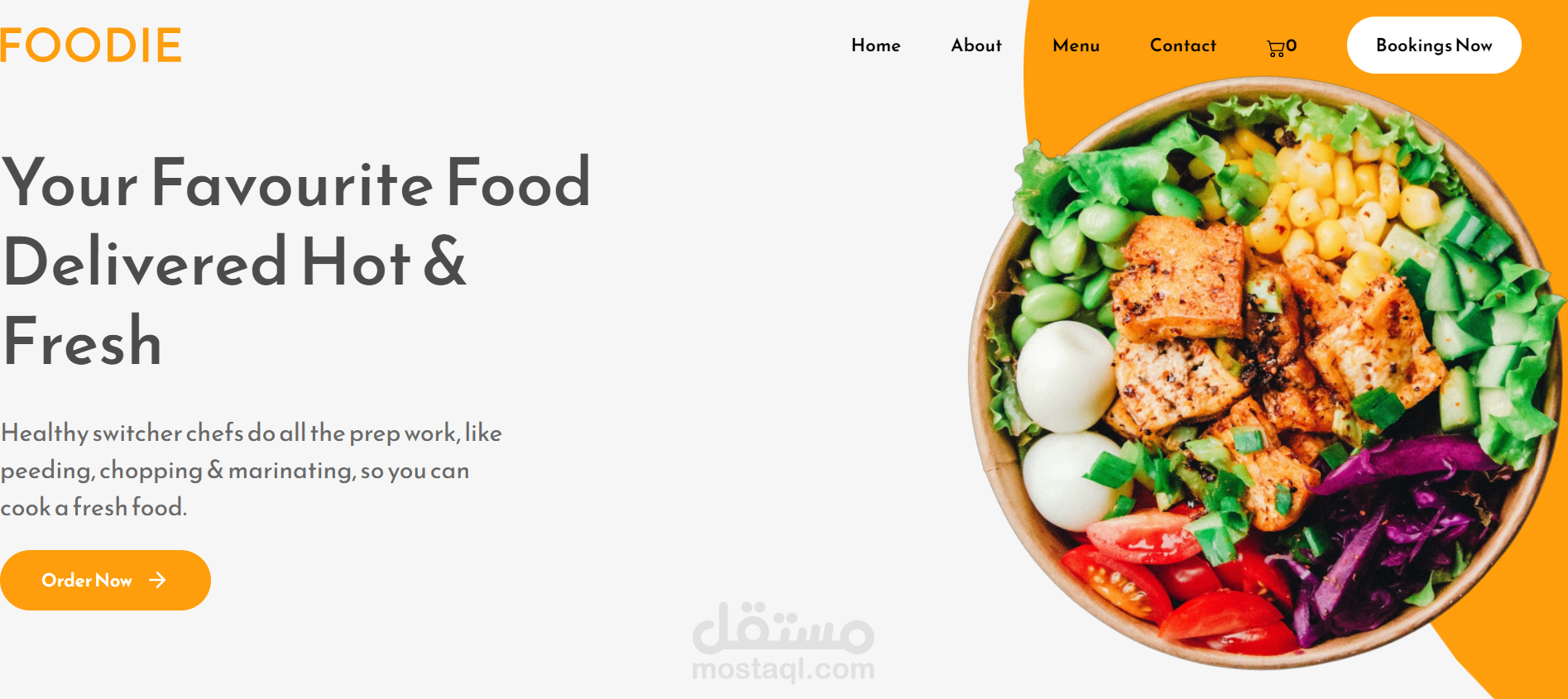 إنشاء موقع إلكتروني لمطعم صحي مع قائمة طعام متنوعة