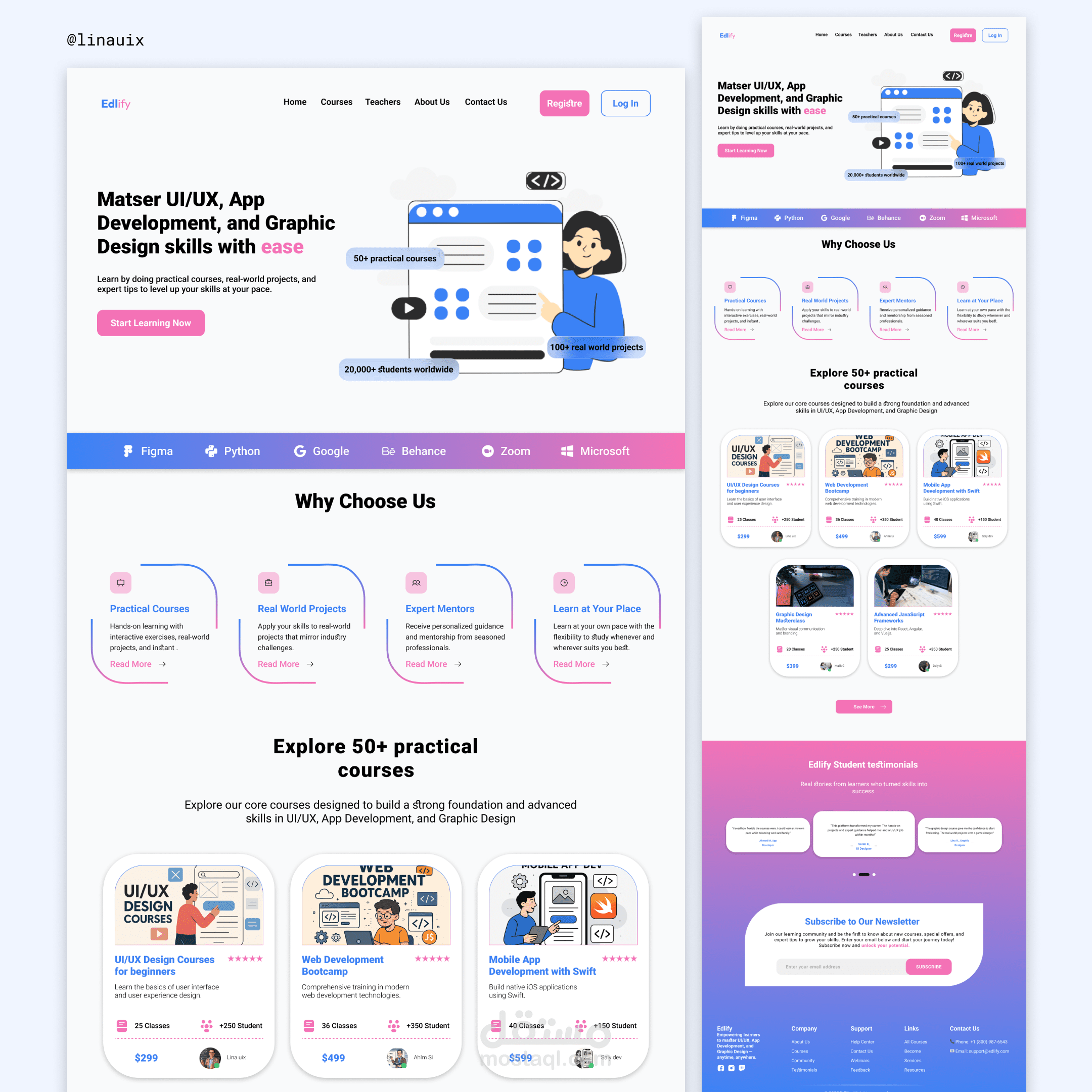 Edlify : صفحة هبوط حديثة لمنصّة تعليمية